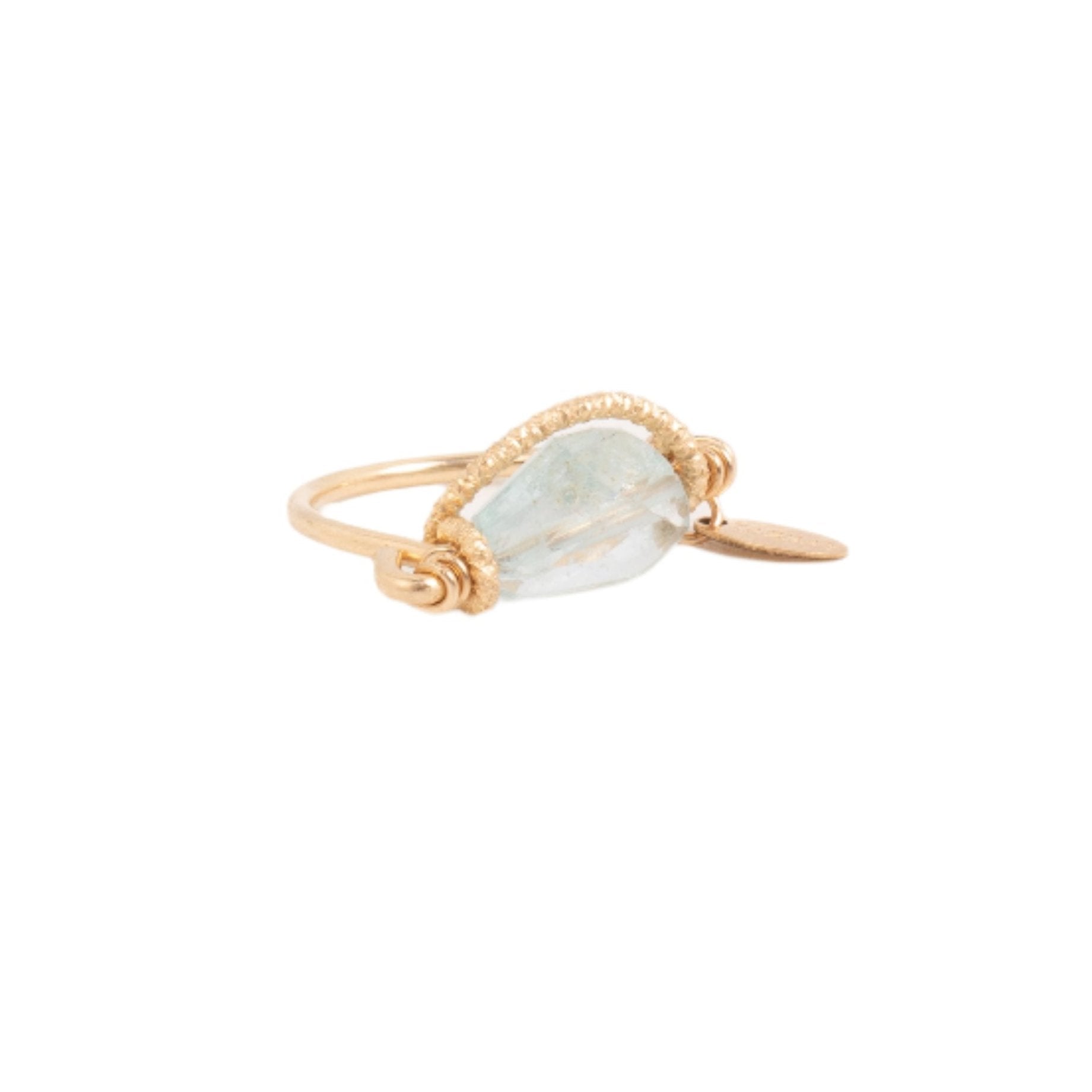 Calatea Ring #1 (20mm) - Aquamarine & 14K Gold-Filled Rings TARBAY