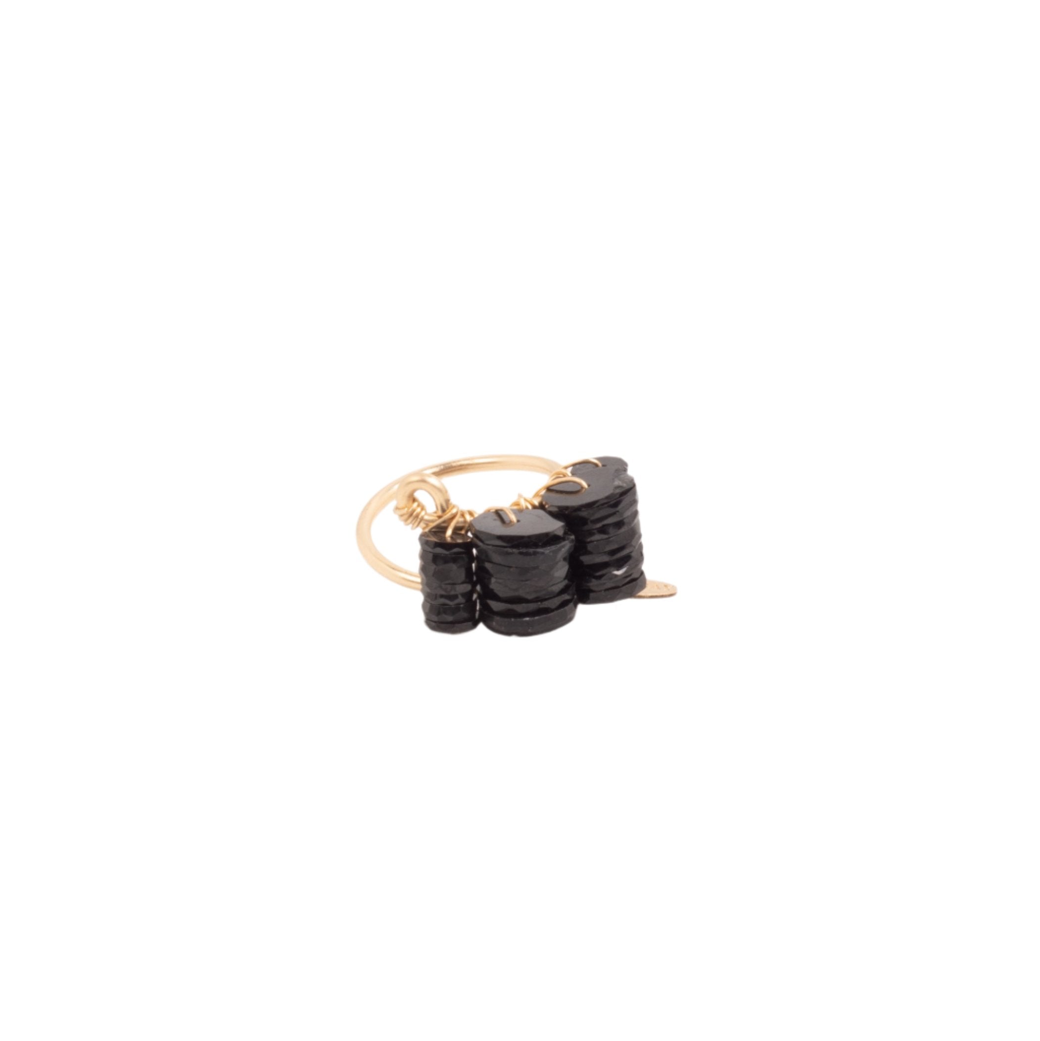 Diana Ring #1 (25mm) - Black Spinel & 14K Gold-Filled Rings TARBAY