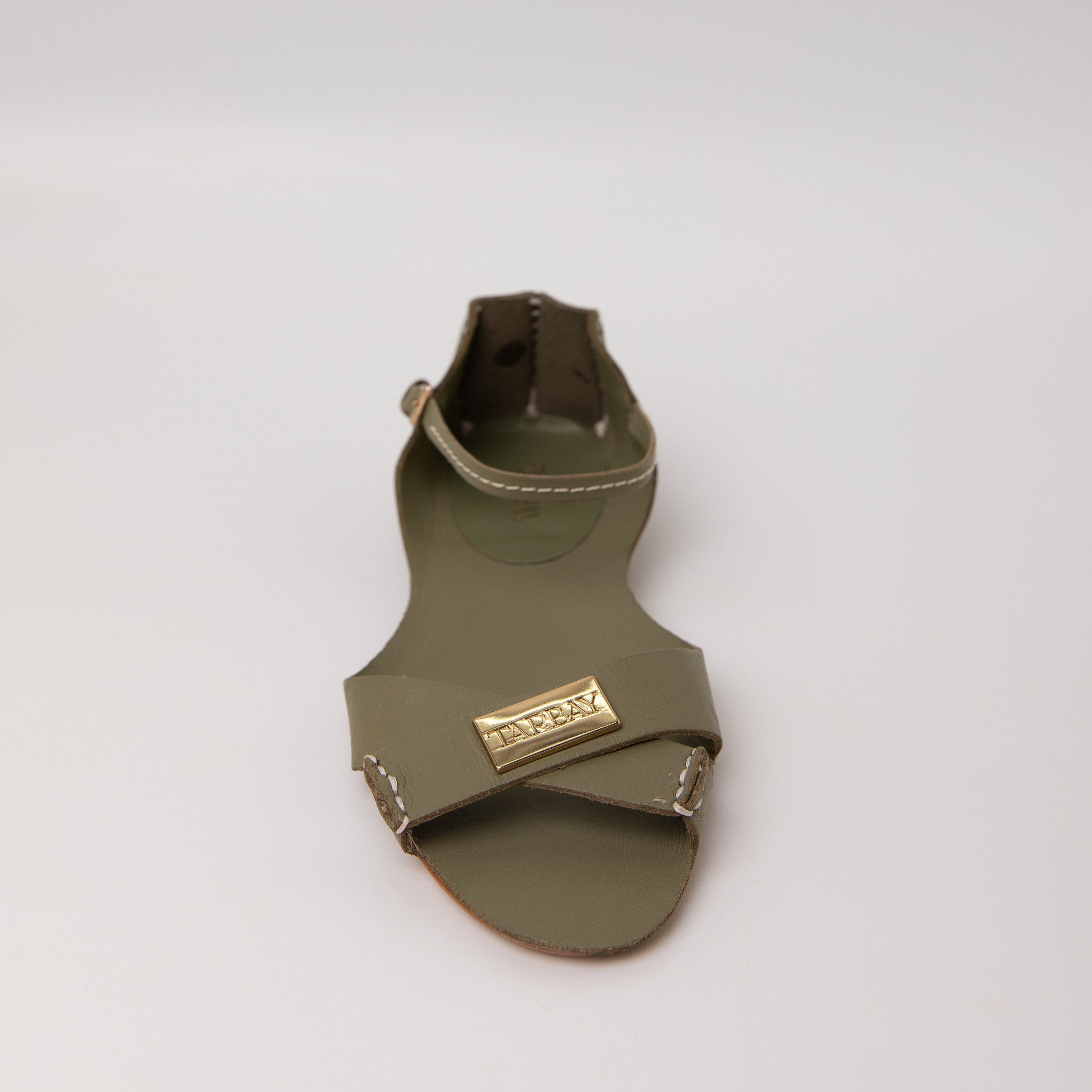 Tajali Leather Sandals - Sage Tajali Flats TARBAY