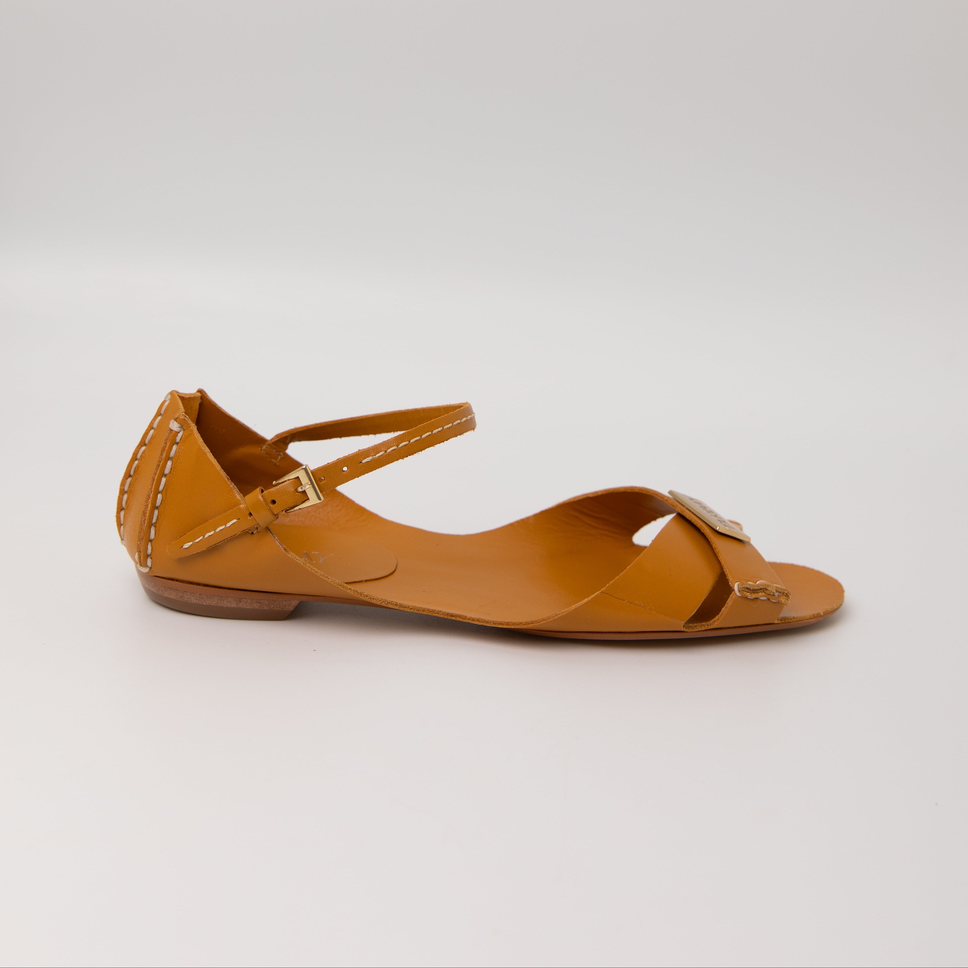 Tajali Leather Sandals - Turmeric Tajali Flats TARBAY