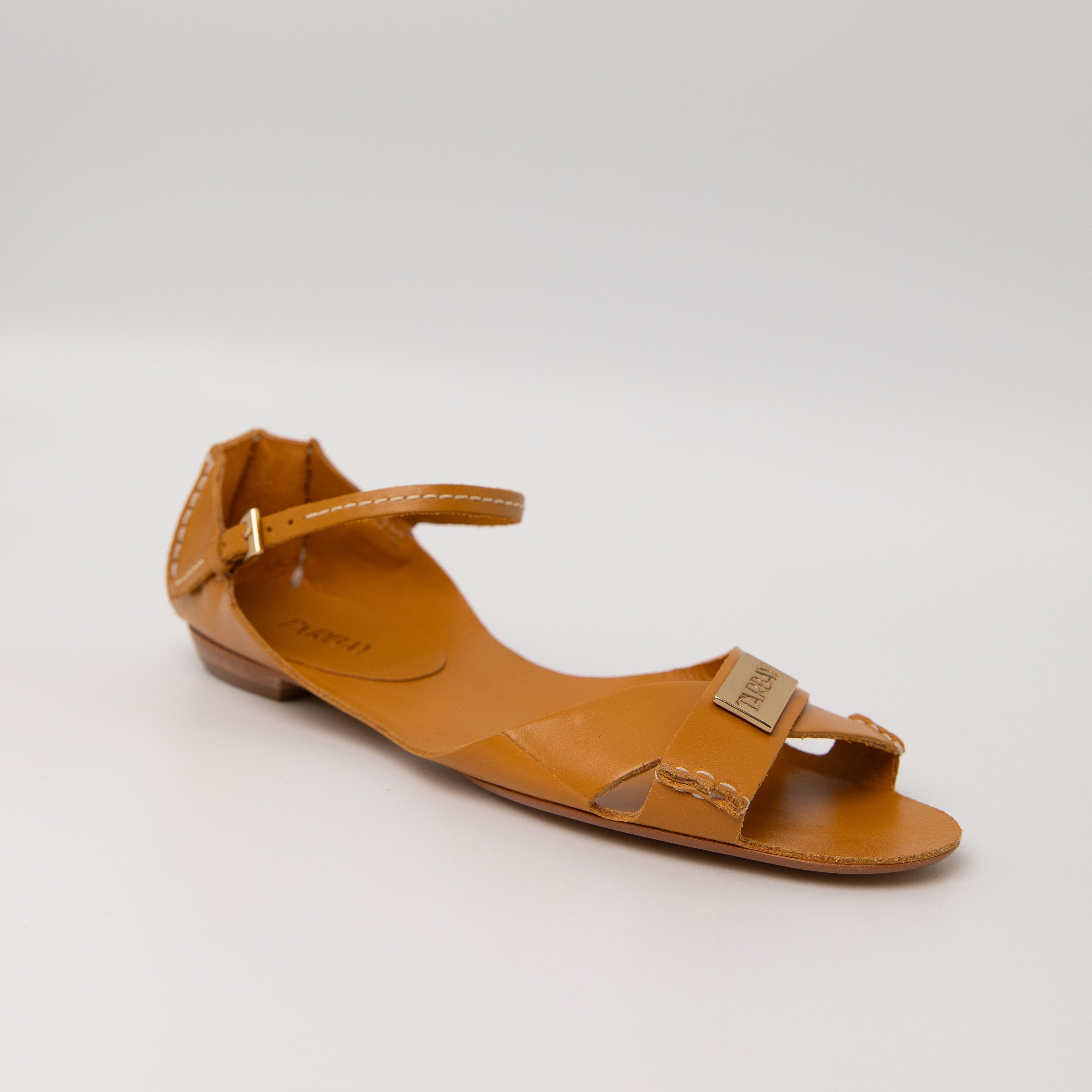 Tajali Leather Sandals - Turmeric Tajali Flats TARBAY