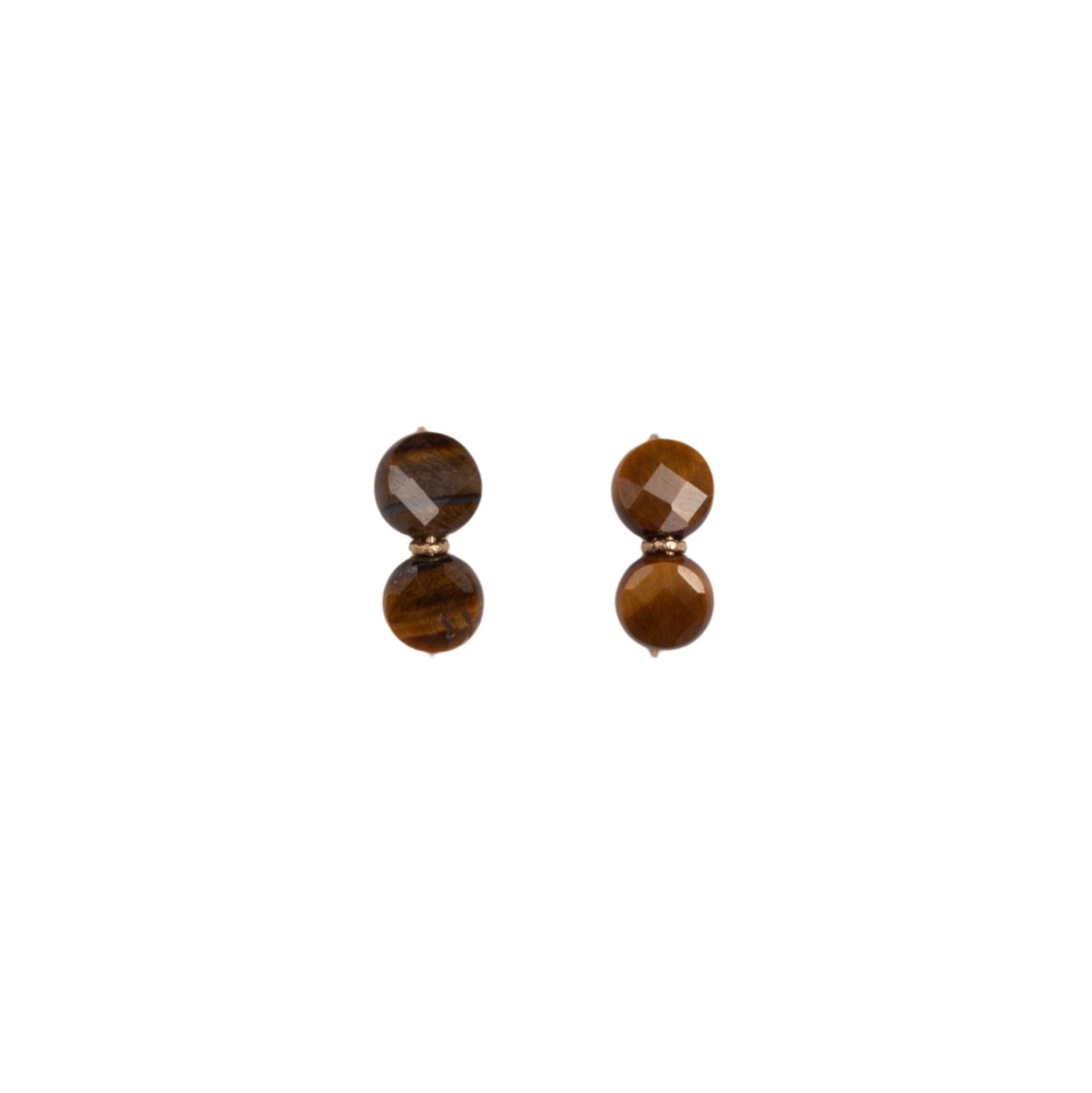 Bromelia Earrings #1 (18mm) - Tiger's Eye Earrings TARBAY