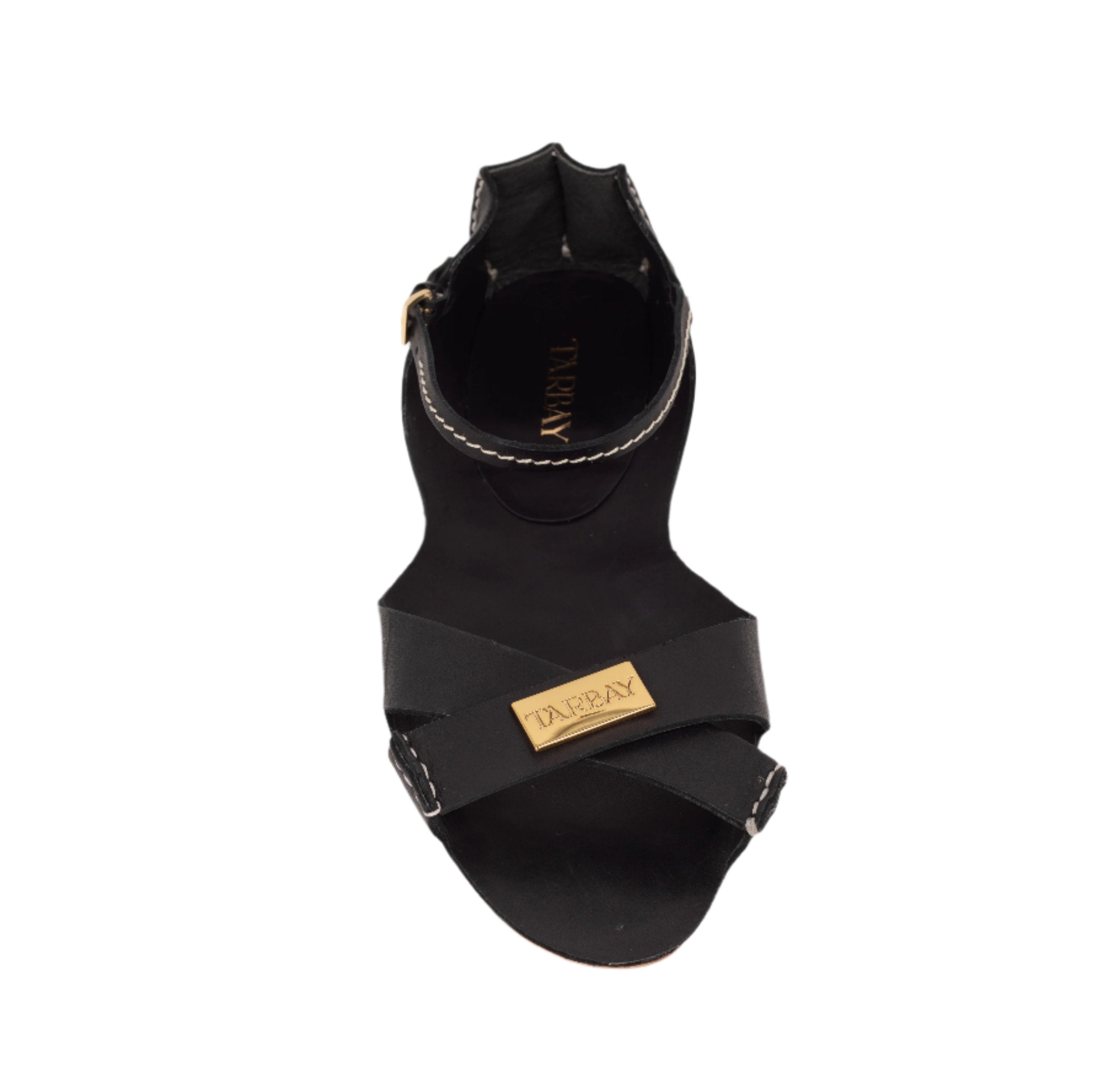 Tajali Leather Sandals - Black Tajali Flats TARBAY