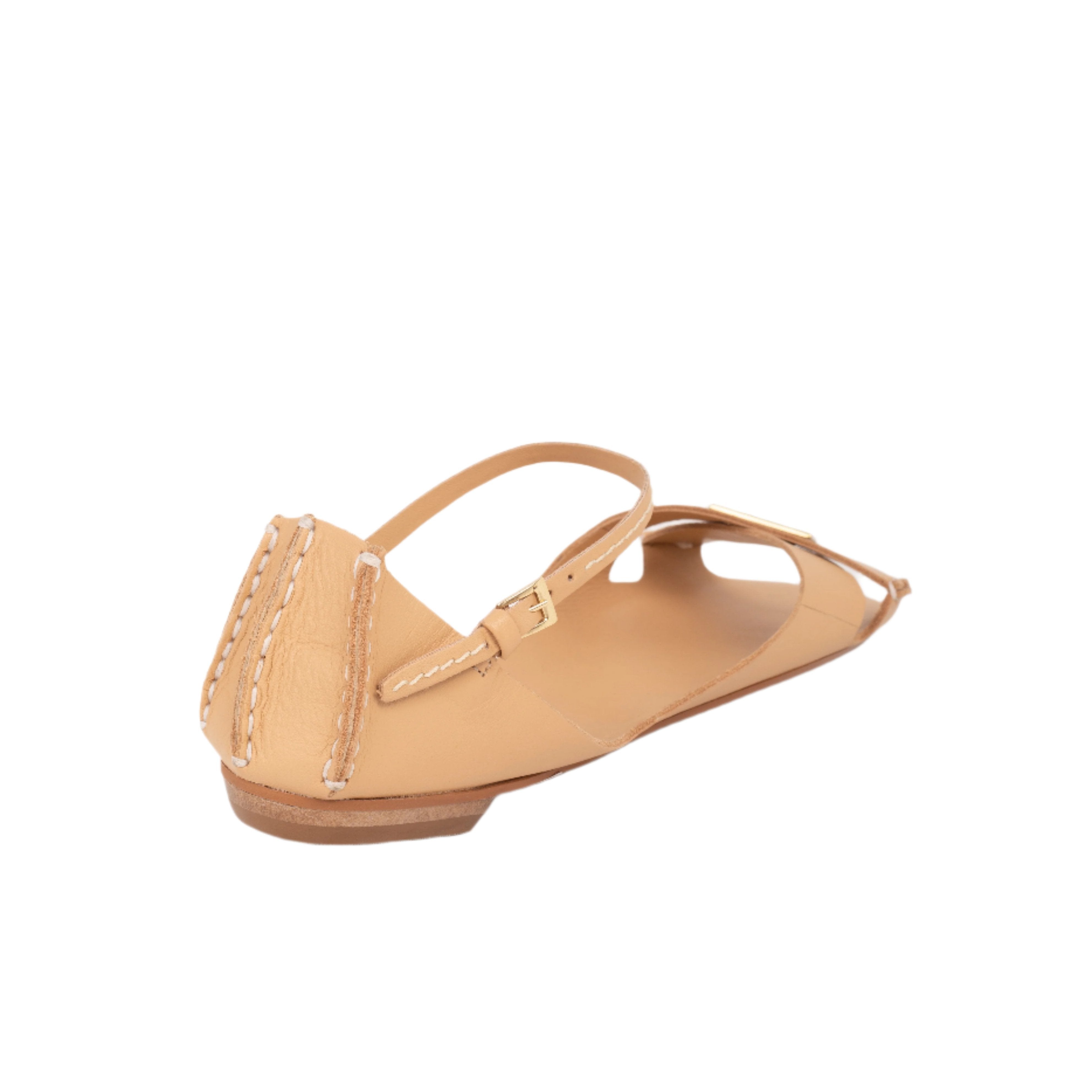 Tajali Leather Sandals - Toast Tajali Flats TARBAY