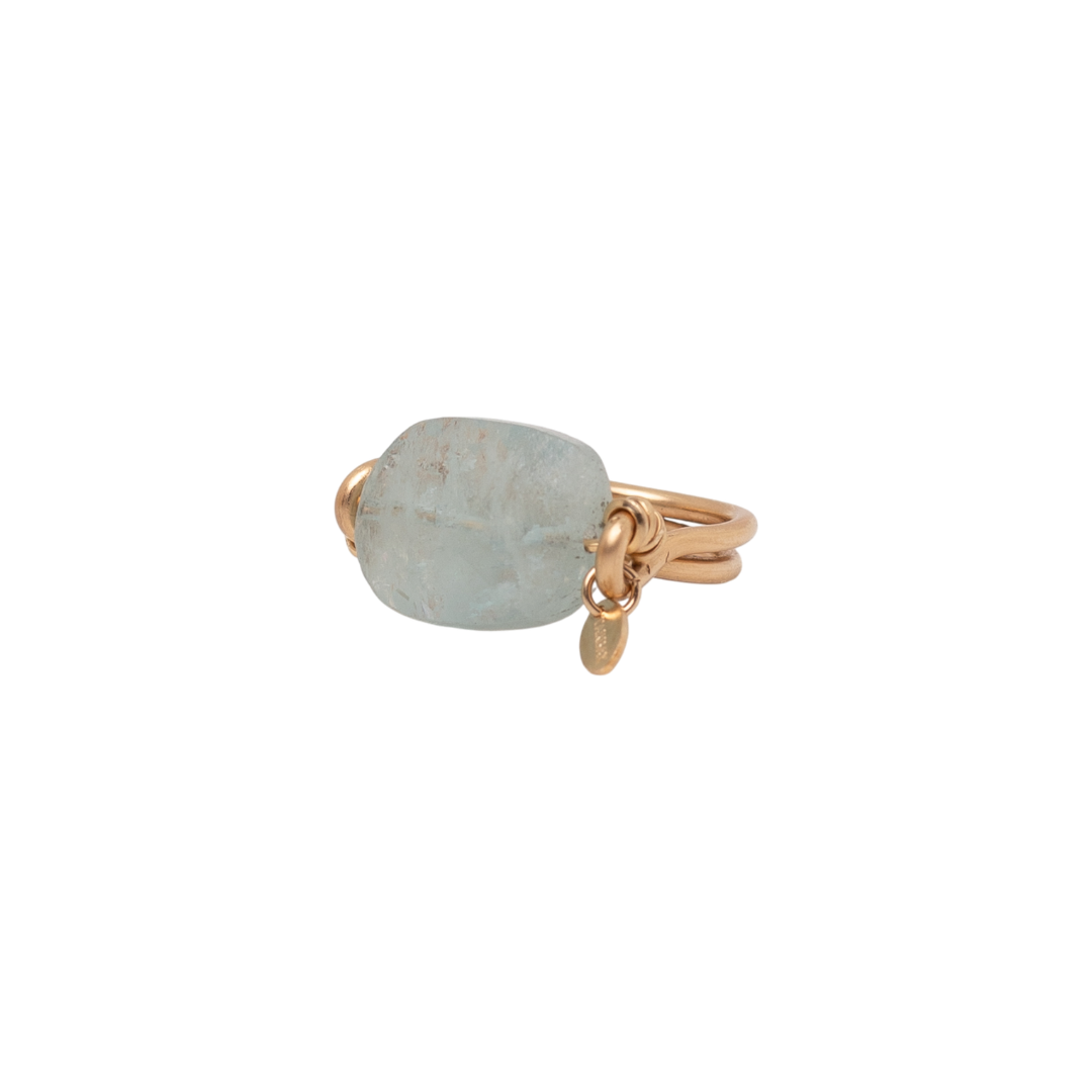 Danto Ring #1 (22mm) - Aquamarine & 14K Gold-Filled Rings TARBAY