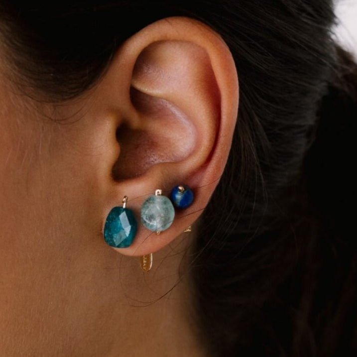 Solitario Earrings #2 (8mm) - Lapislazuli Earrings TARBAY