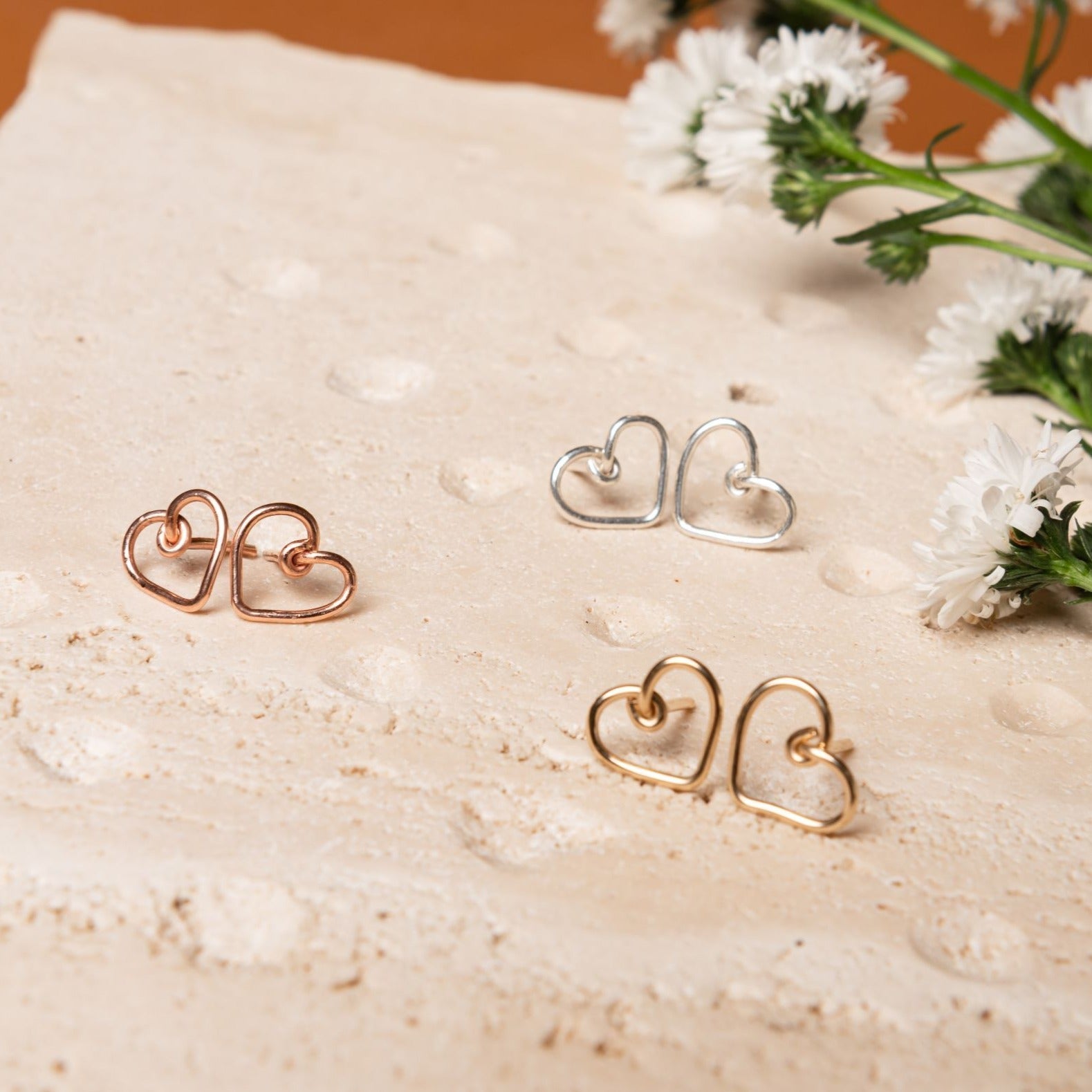 Corazon Stud Earrings (12mm) - Rose 14K Gold-Filled Earrings TARBAY