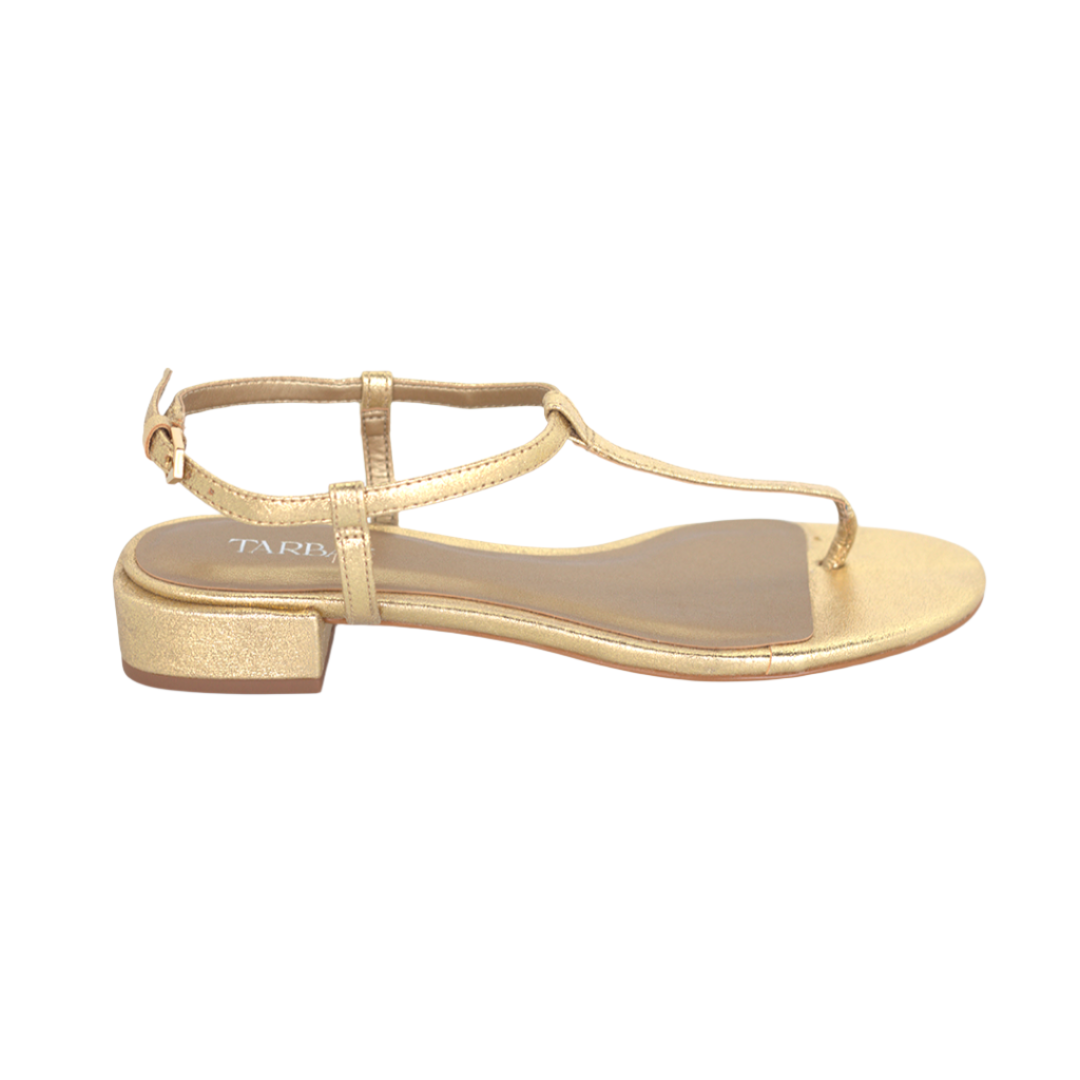 Emilia Flat Sandals - Gold Flats TARBAY