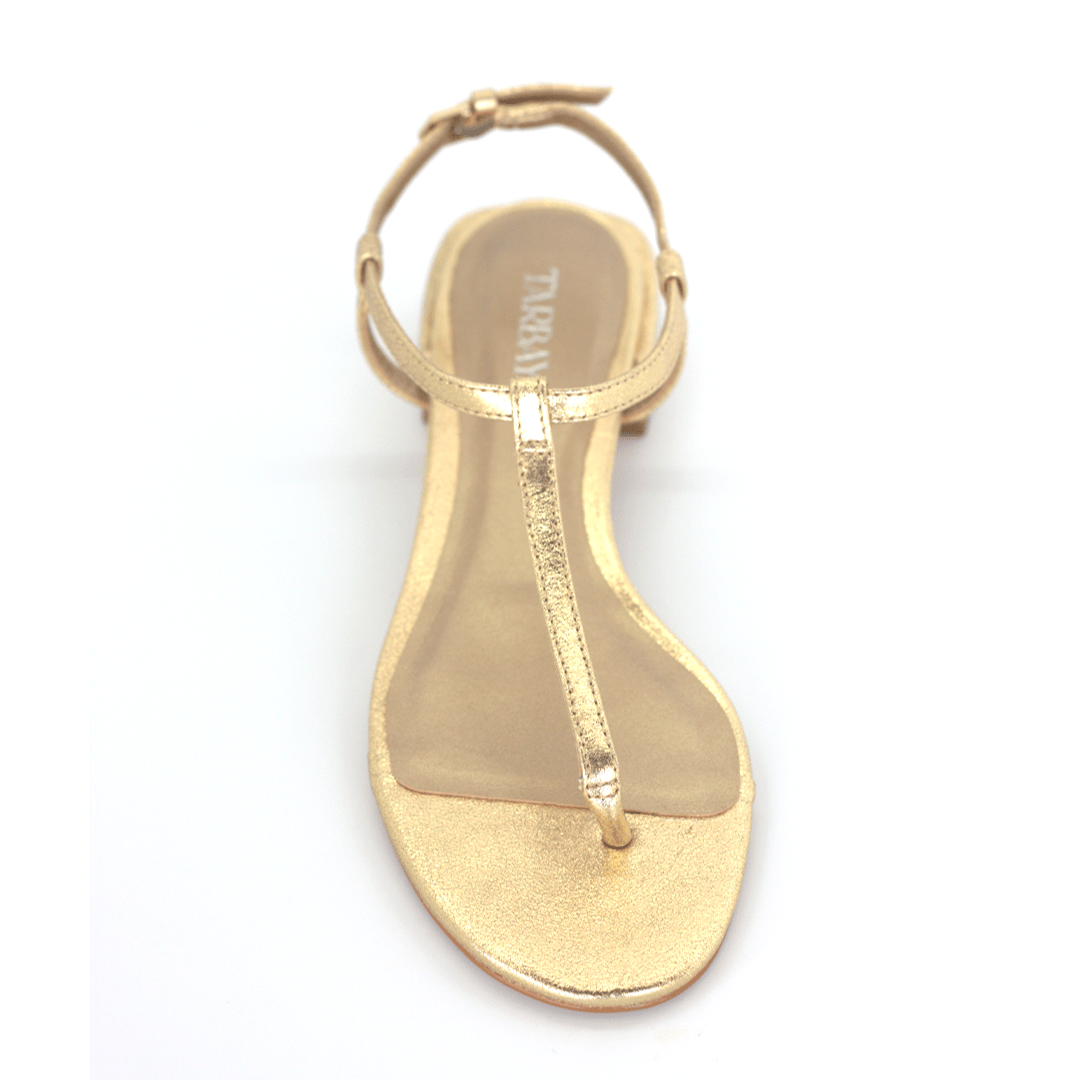 Emilia Flat Sandals - Gold Flats TARBAY