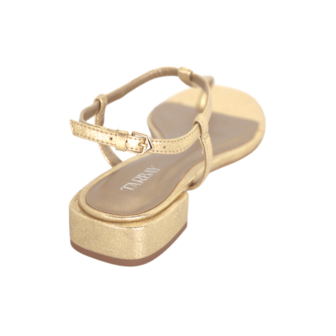 Emilia Flat Sandals - Gold Flats TARBAY