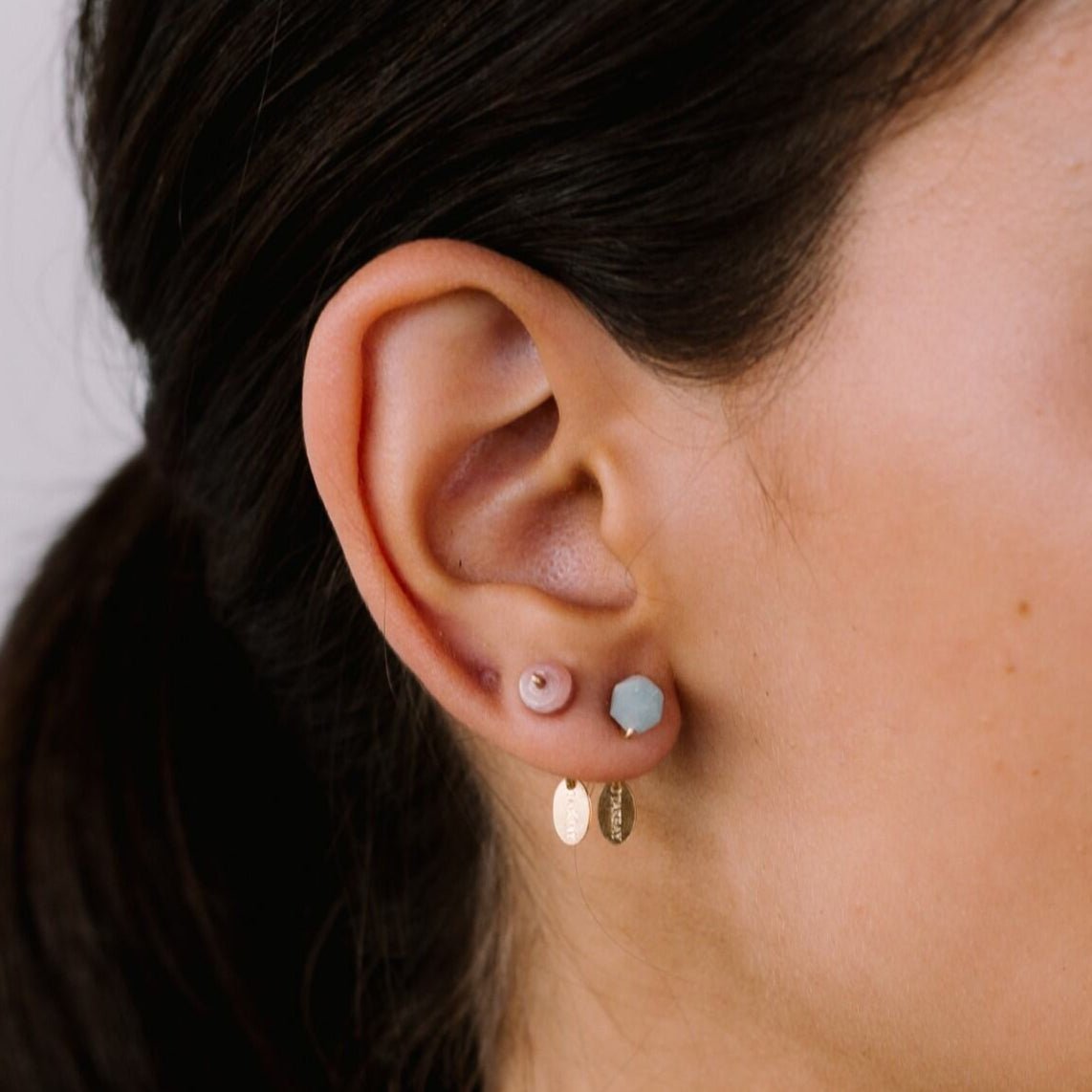 Solitario Earrings #2 (5mm) - Rhodochrosite Earrings TARBAY