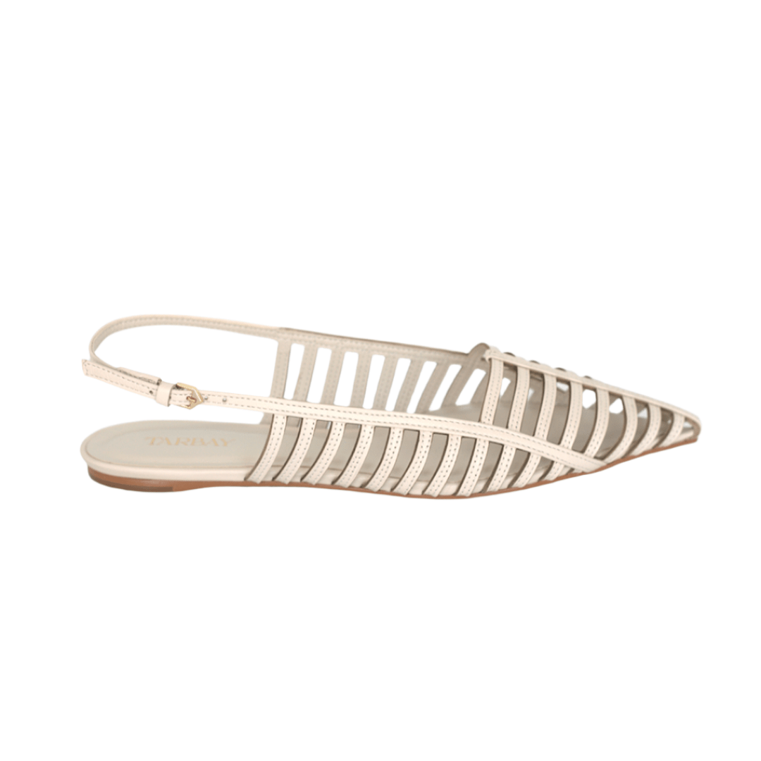 Narissa Sling-Back Flats - White Flats TARBAY