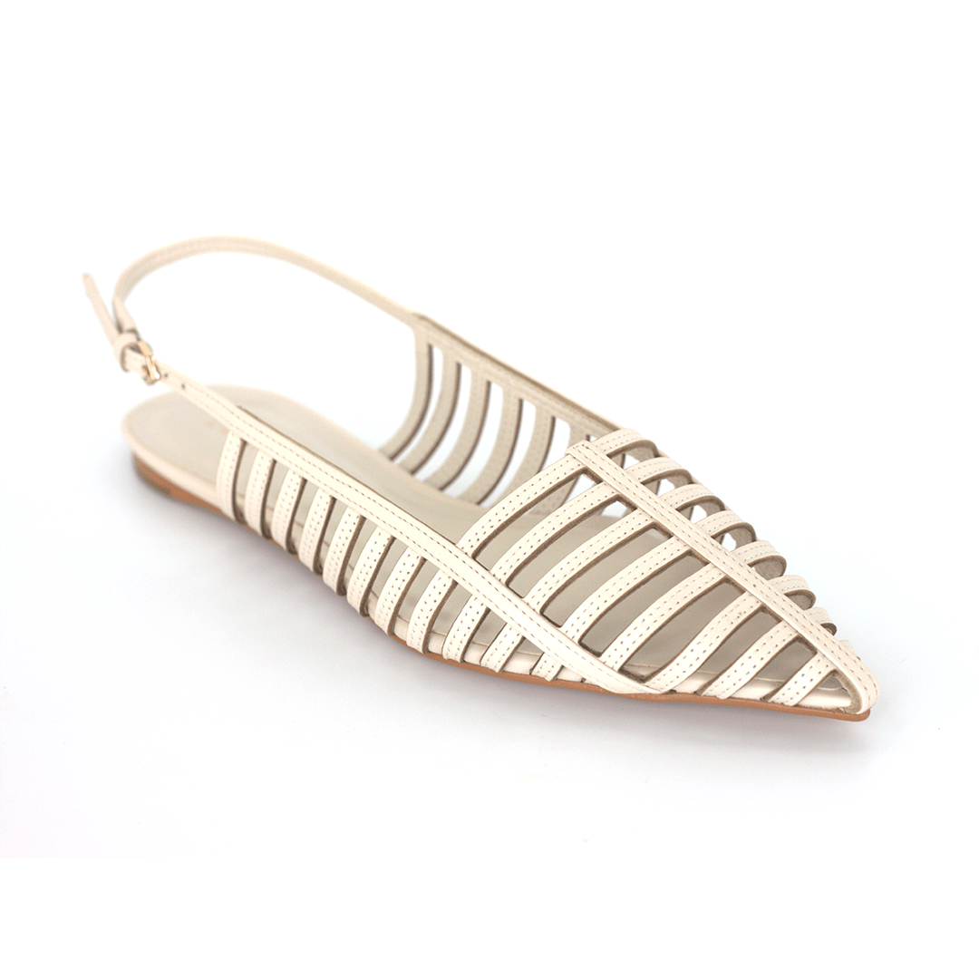 Narissa Sling-Back Flats - White Flats TARBAY