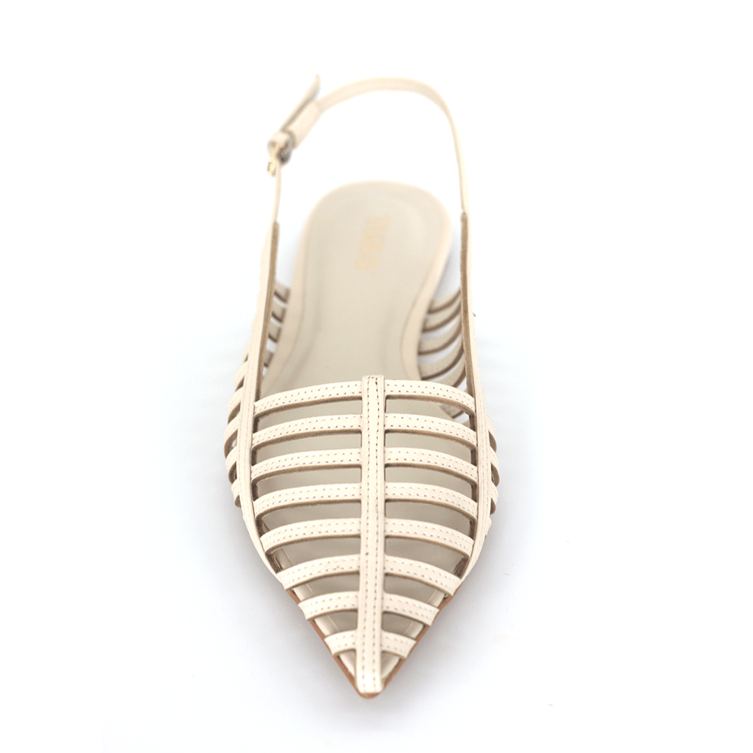 Narissa Sling-Back Flats - White Flats TARBAY