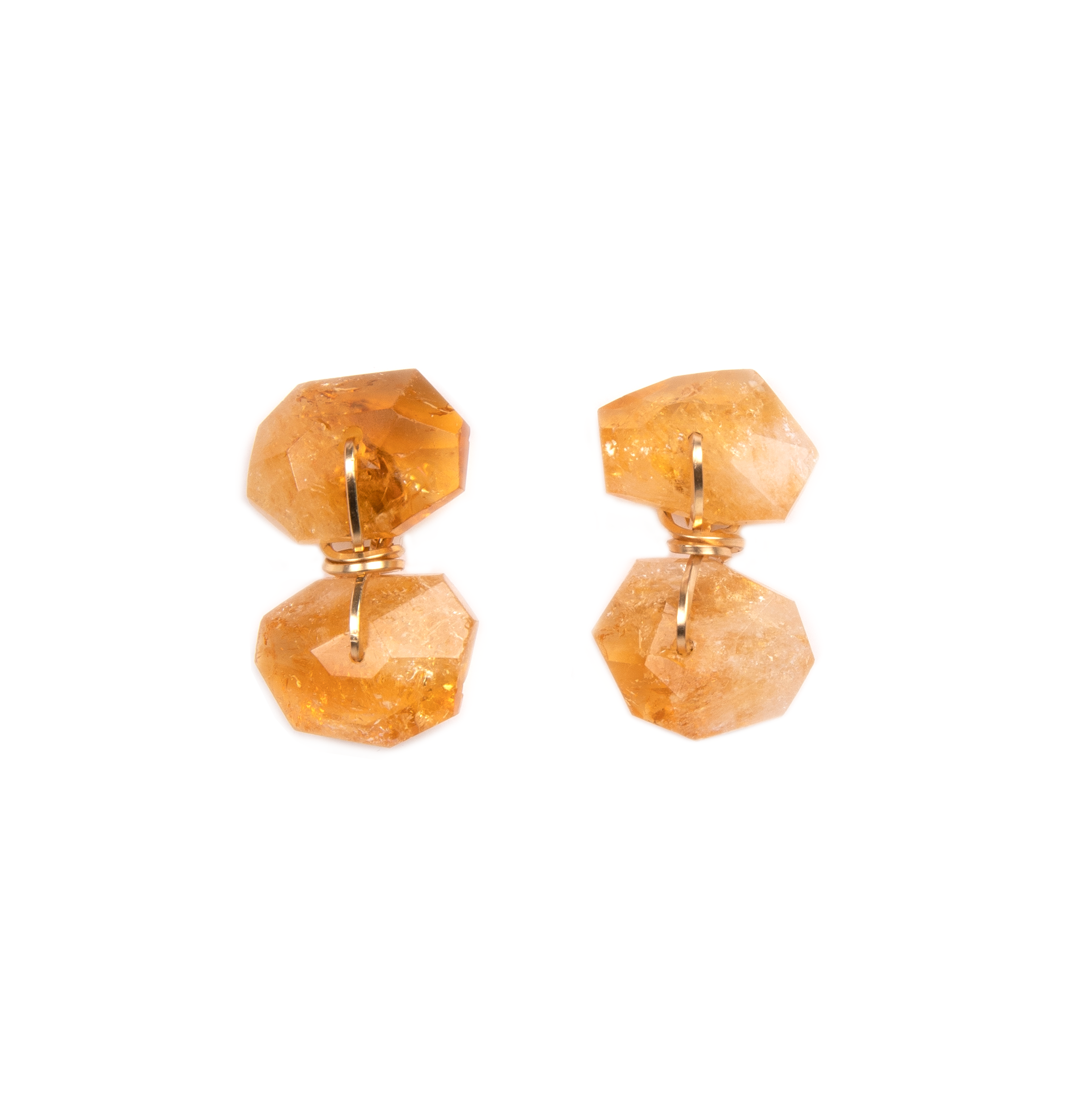 Gyros Earrings #2 (25mm) - Citrine Earrings TARBAY