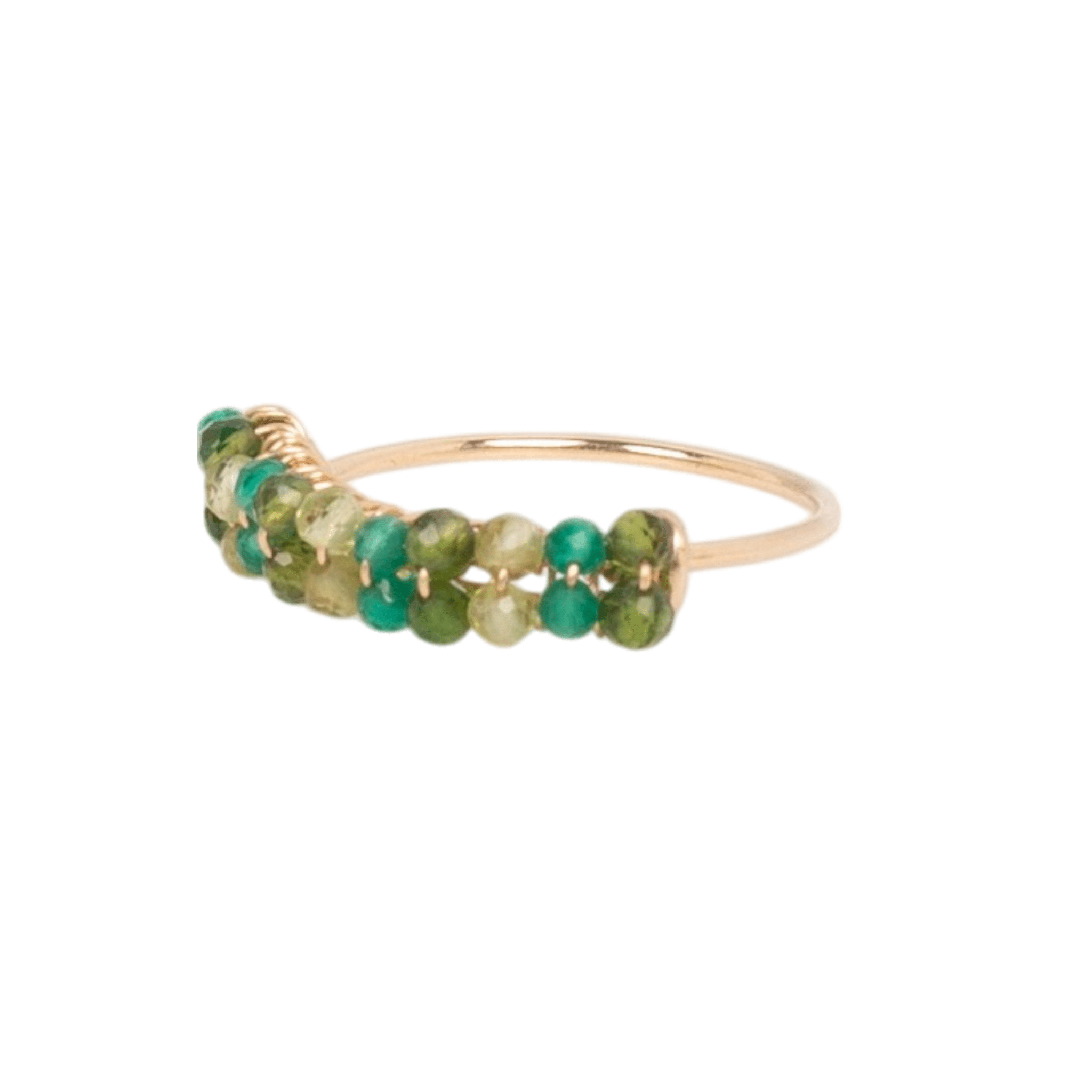 Cleopatra Ring #1 (20mm) - Peridot, Green Onyx & Chrome Rings TARBAY