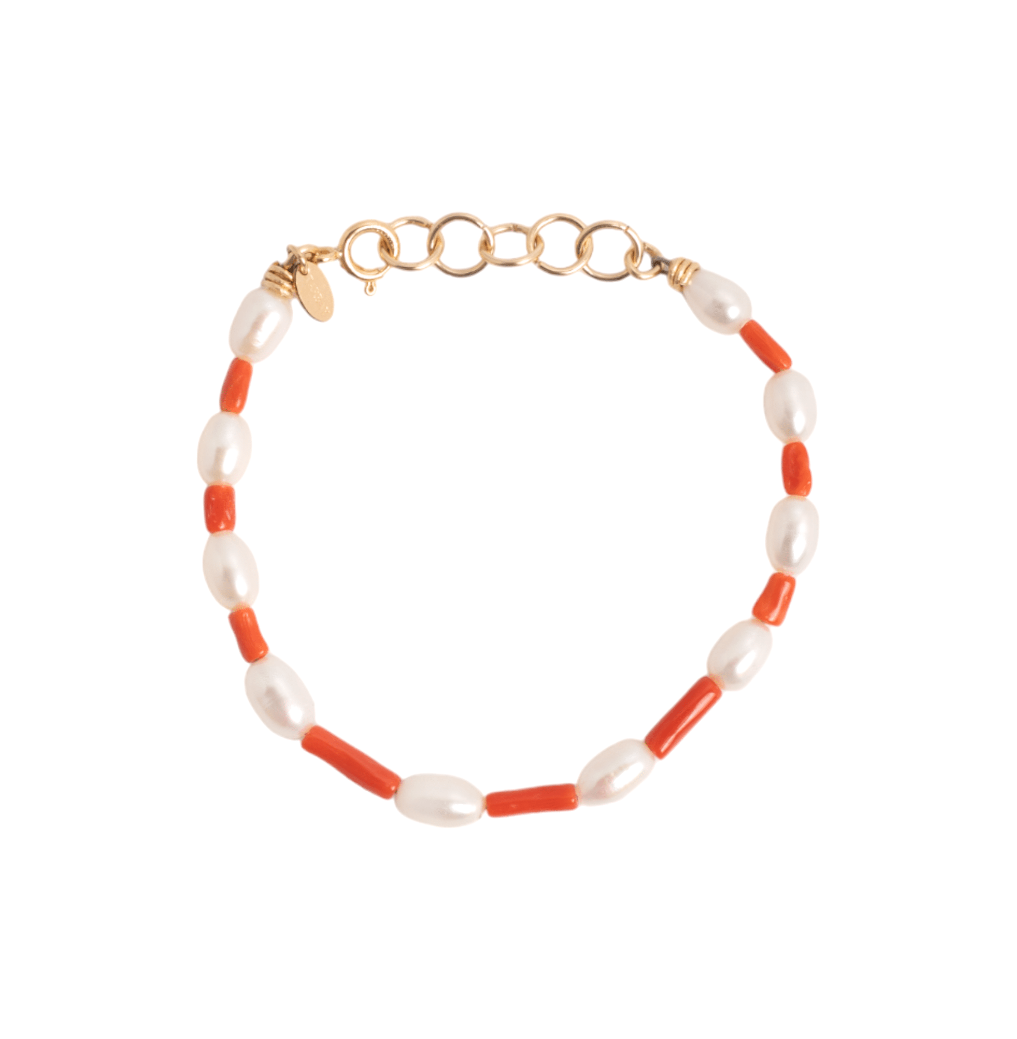 Cotula Bracelet #2 - Pearl & Red Coral Bracelets TARBAY