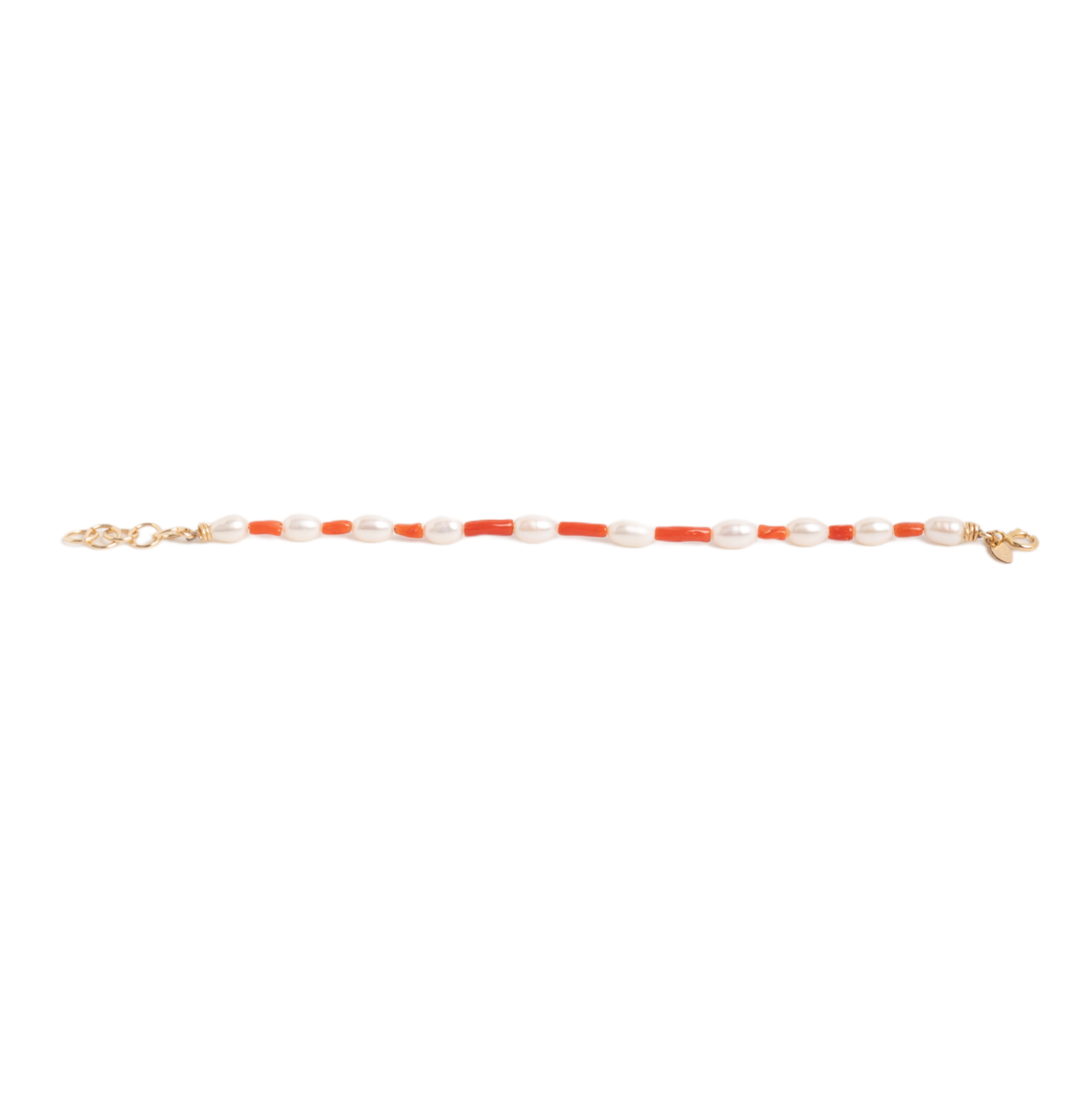 Cotula Bracelet #2 - Pearl & Red Coral Bracelets TARBAY