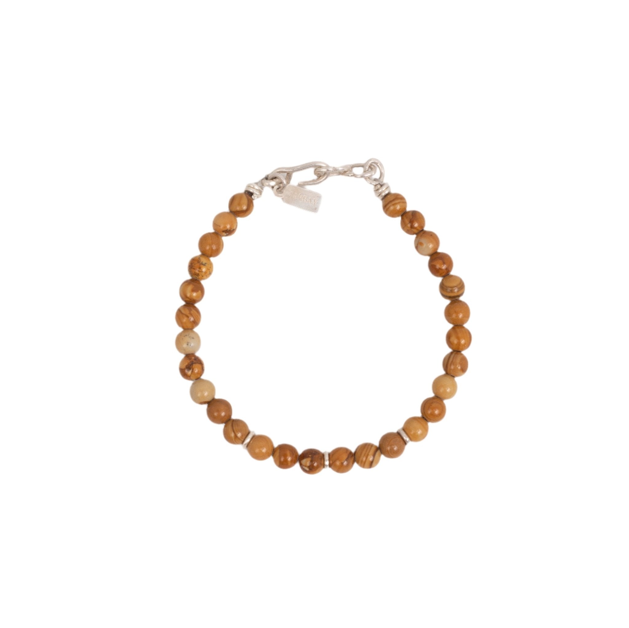 Andres Bracelet #1 (6mm) - Jasper & Sterling Silver Bracelets TARBAY