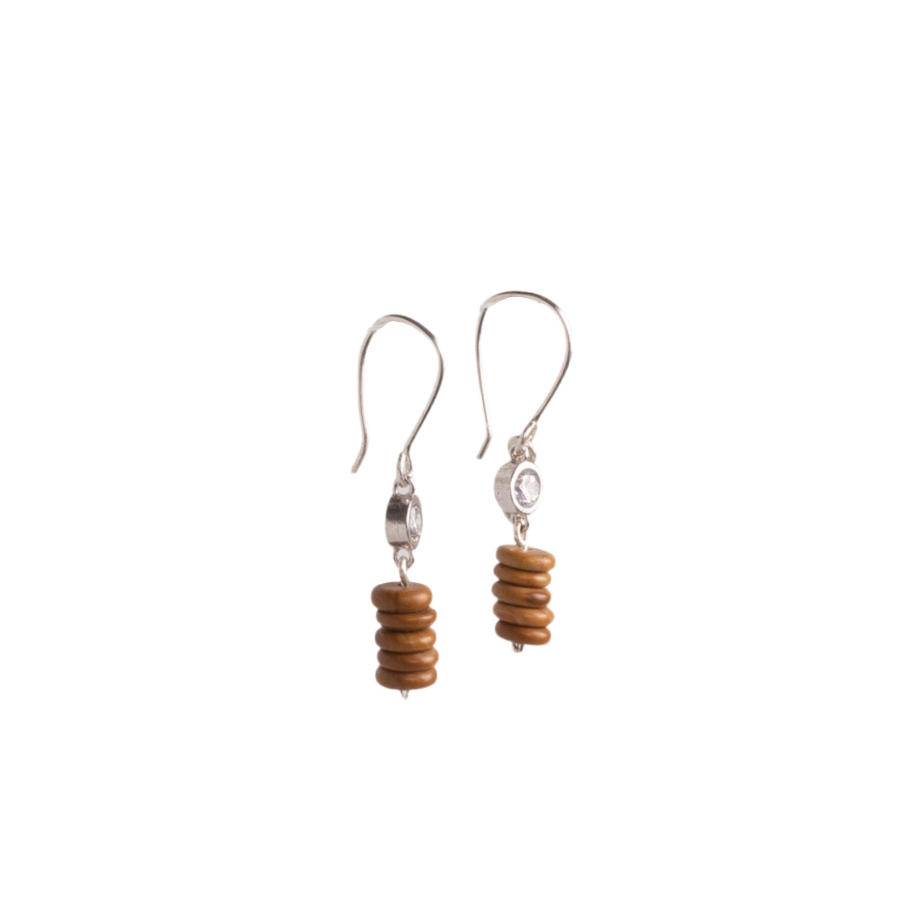 Zircon Earrings #2 (30mm) - Jasper & Zircon Earrings TARBAY