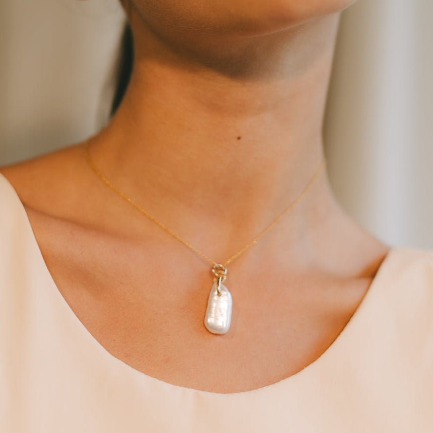 Keshi Necklace #5 - White Pearl & 14K Gold-Filled Necklaces FW25