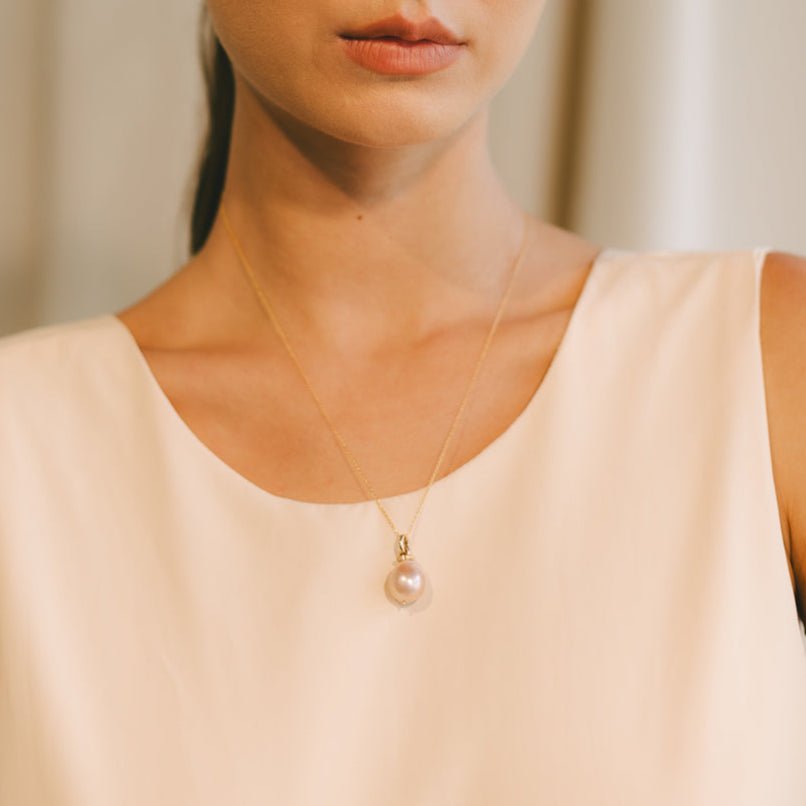 Barroca Necklace #5 - Salmon Pearl & 14K Gold-Filled Necklaces FW25