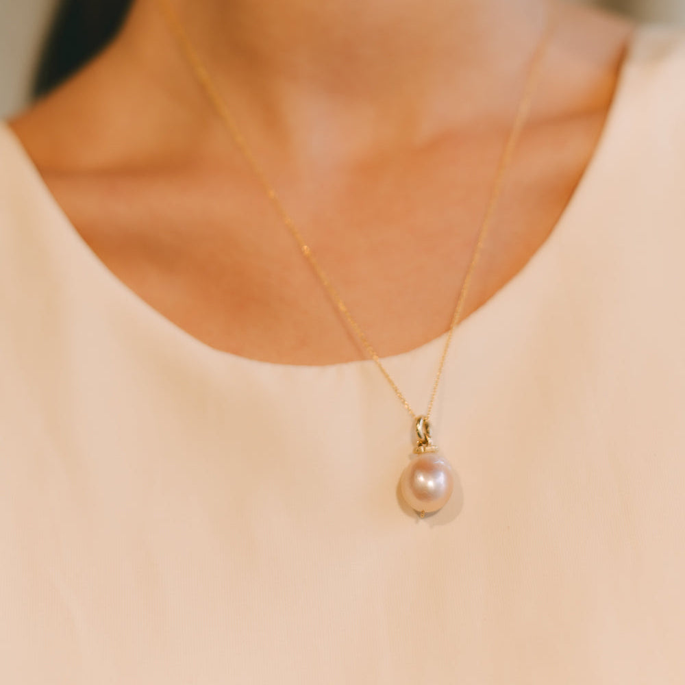 Barroca Necklace #5 - Salmon Pearl & 14K Gold-Filled Necklaces FW25