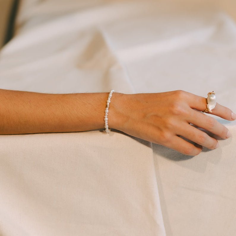 Diana Bracelet #1 - White Pearl & 14K Gold-Filled Bracelets FW25