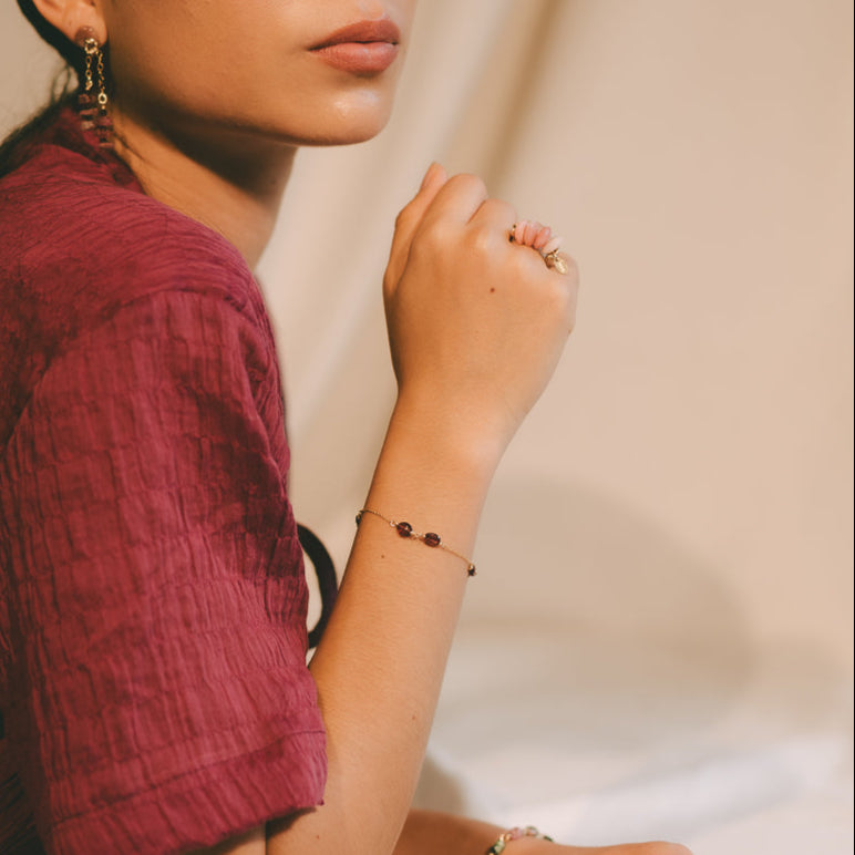 Laura Bracelet #1 - Garnet & 14K Gold-Filled Bracelets FW25