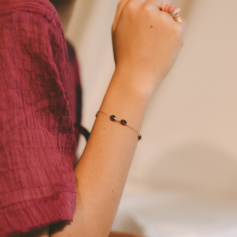 Laura Bracelet #1 - Garnet & 14K Gold-Filled Bracelets FW25