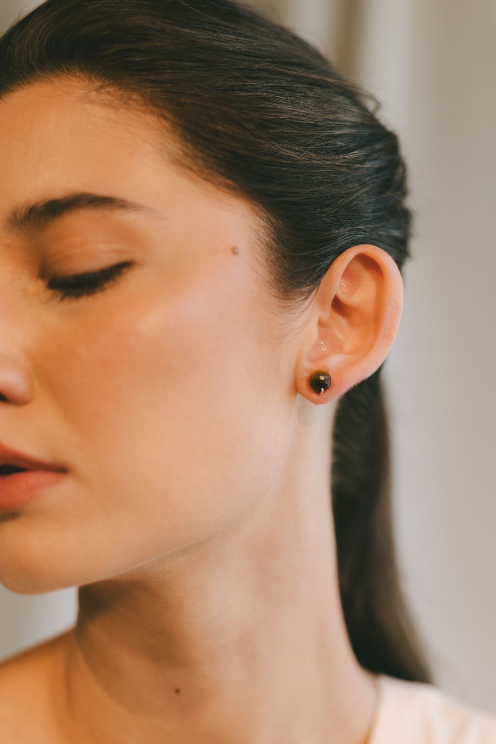 Melaza Earrings #1 (35mm) - Tiger's Eye & 14K Gold-Filled