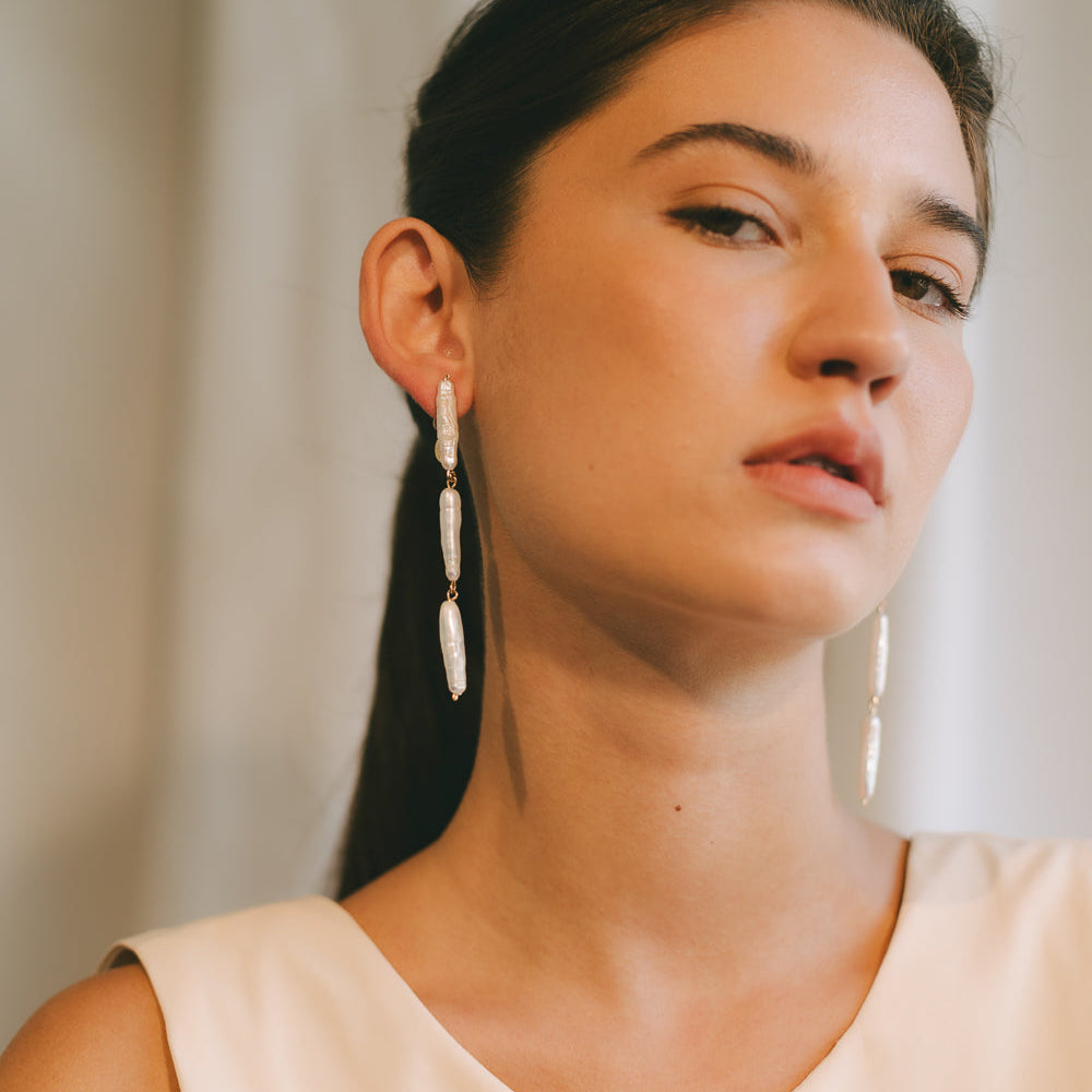 Akoya Earrings #7 (90mm) - White Pearl & 14K Gold-Filled Earrings FW25