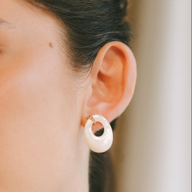 Gala Earrings #2 (35mm) - Nacre & 14K Gold-Filled