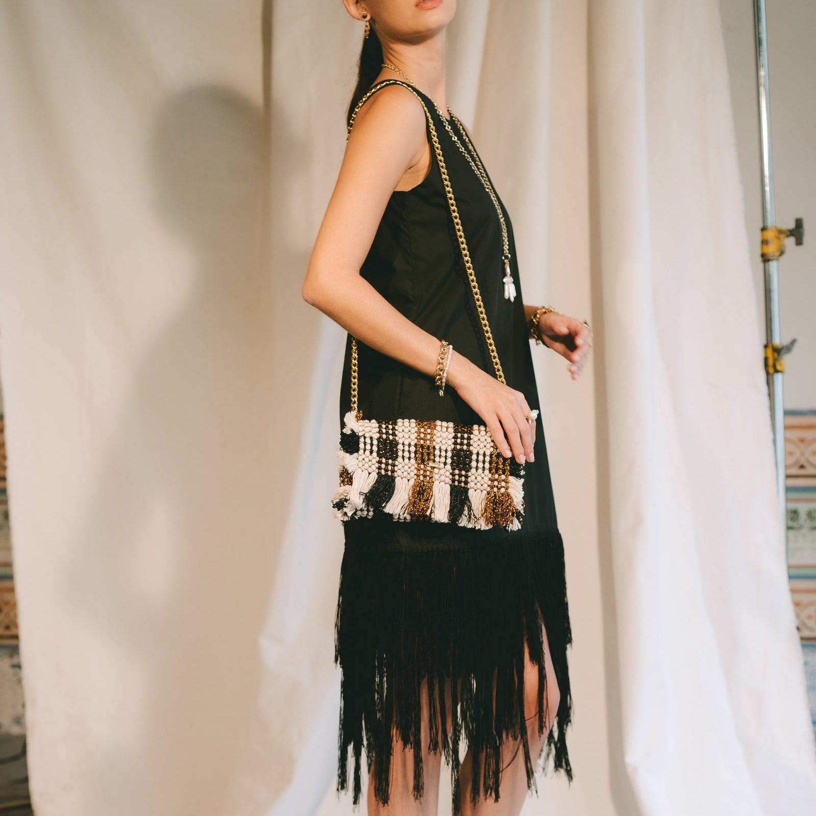 Gossypium Clutch Bag #4 - Buttercream, Bronze & Black Clutch & Crossbody Bags FW25