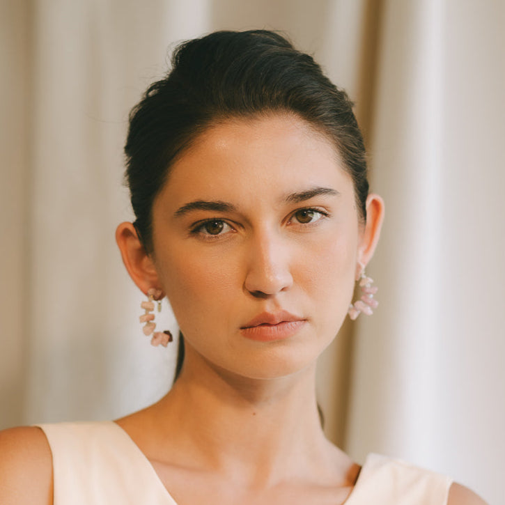 Neith Earrings #1 (35mm) - Tourmaline, Moonstone & 14K Gold-Filled