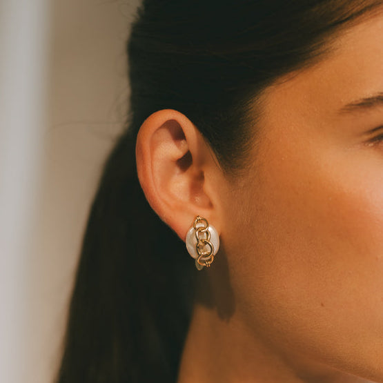 Oriana Earrings #1 (25mm) - Pearl Cay & 14K Gold-Filled Earrings FW25