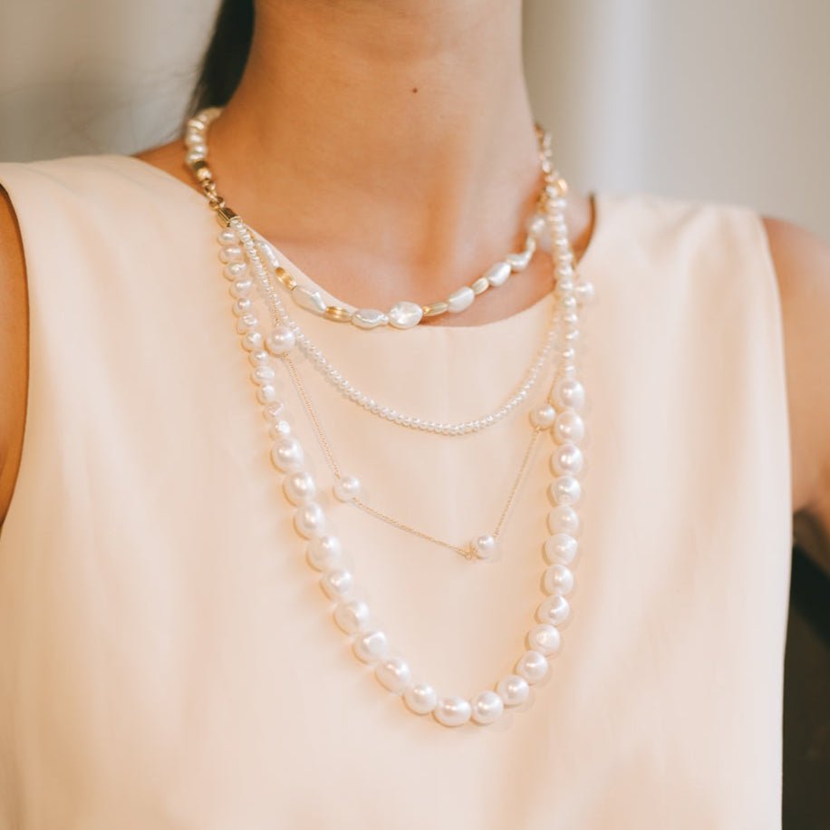 Mantuana Necklace #1 - White Pearl & 14K Gold-Filled Necklaces FW25