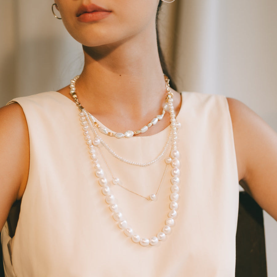 Mantuana Necklace #1 - White Pearl & 14K Gold-Filled Necklaces FW25