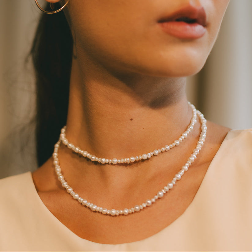 Mantuana Necklace #2 - White Pearl & 14K Gold-Filled Necklaces FW25