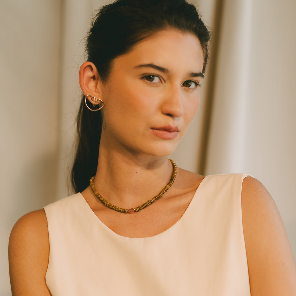 Papelon Necklace #1 - Topaz, Jasper & 14K Gold-Filled