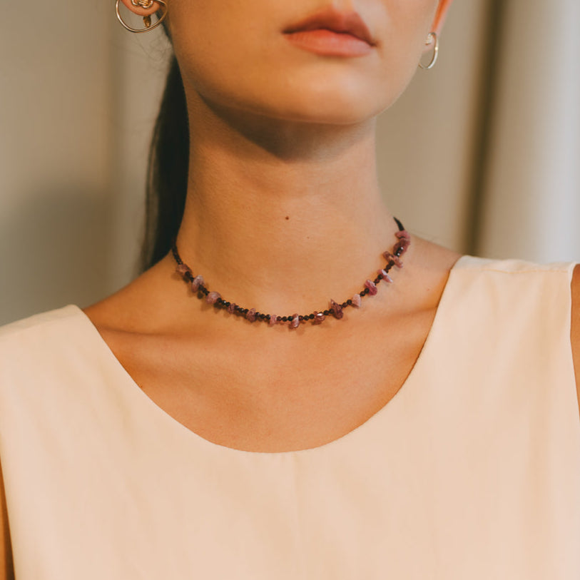 Andrea Necklace #1 - Garnet, Tourmaline & 14K Gold-Filled