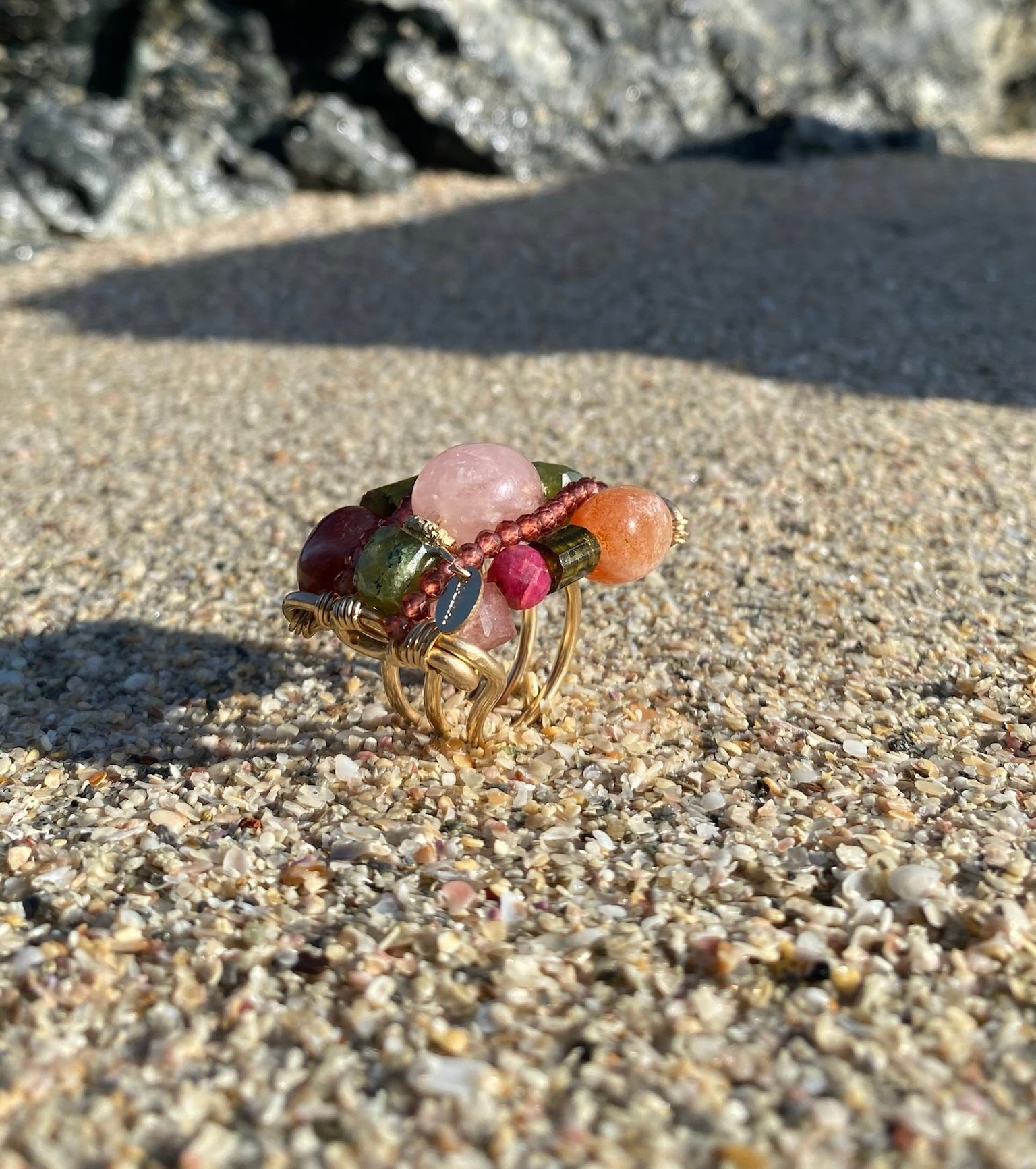 Mermelada Ring #1 (35mm)- Morganite, Garnet, Ruby, Sunstone, Tourmaline, Cherry Quartz Rings TARBAY