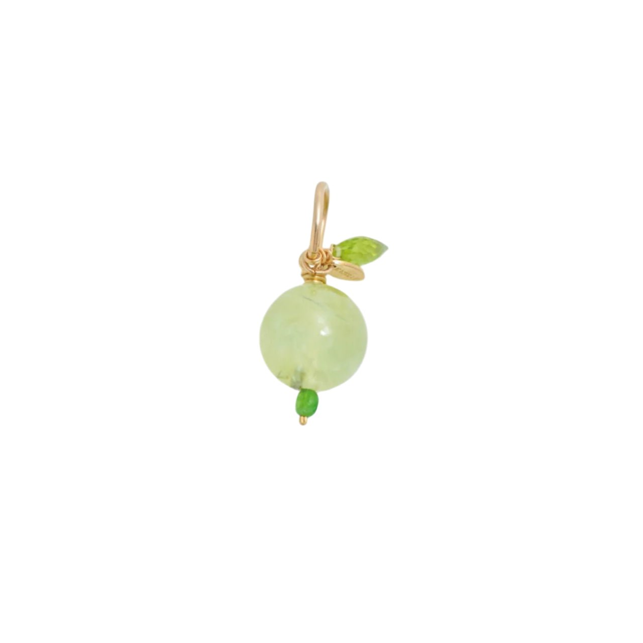 Limon Charm #7 (20mm) - Prehnite, Tourmaline & Peridot Charms TARBAY
