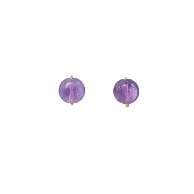 Solitario Earrings #3 (12mm) - Amethyst Earrings TARBAY