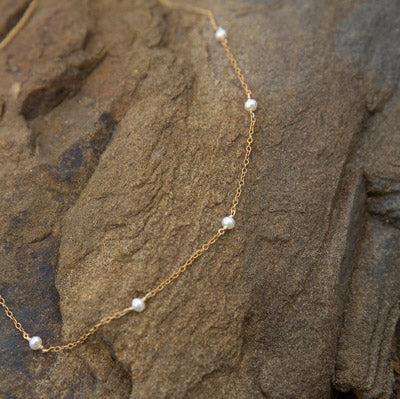 Seven Pearls Chain Necklace (4mm) Necklaces TARBAY