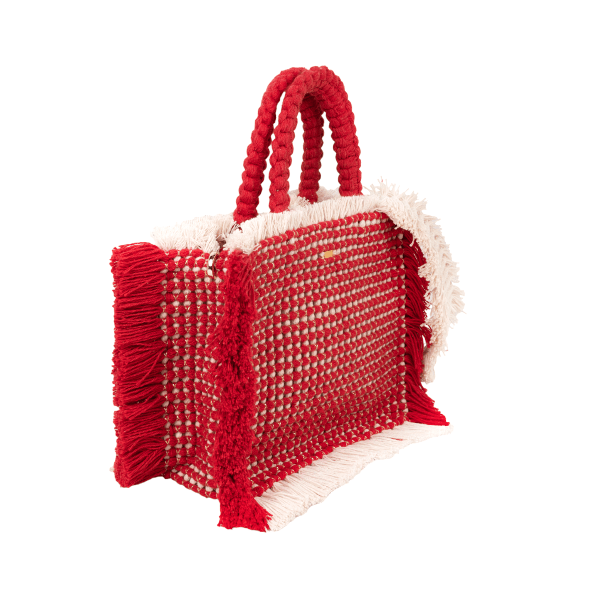 Gossypium Tote Medium #2 - Red & Buttercream Shoulder & Crossbody Bags TARBAY