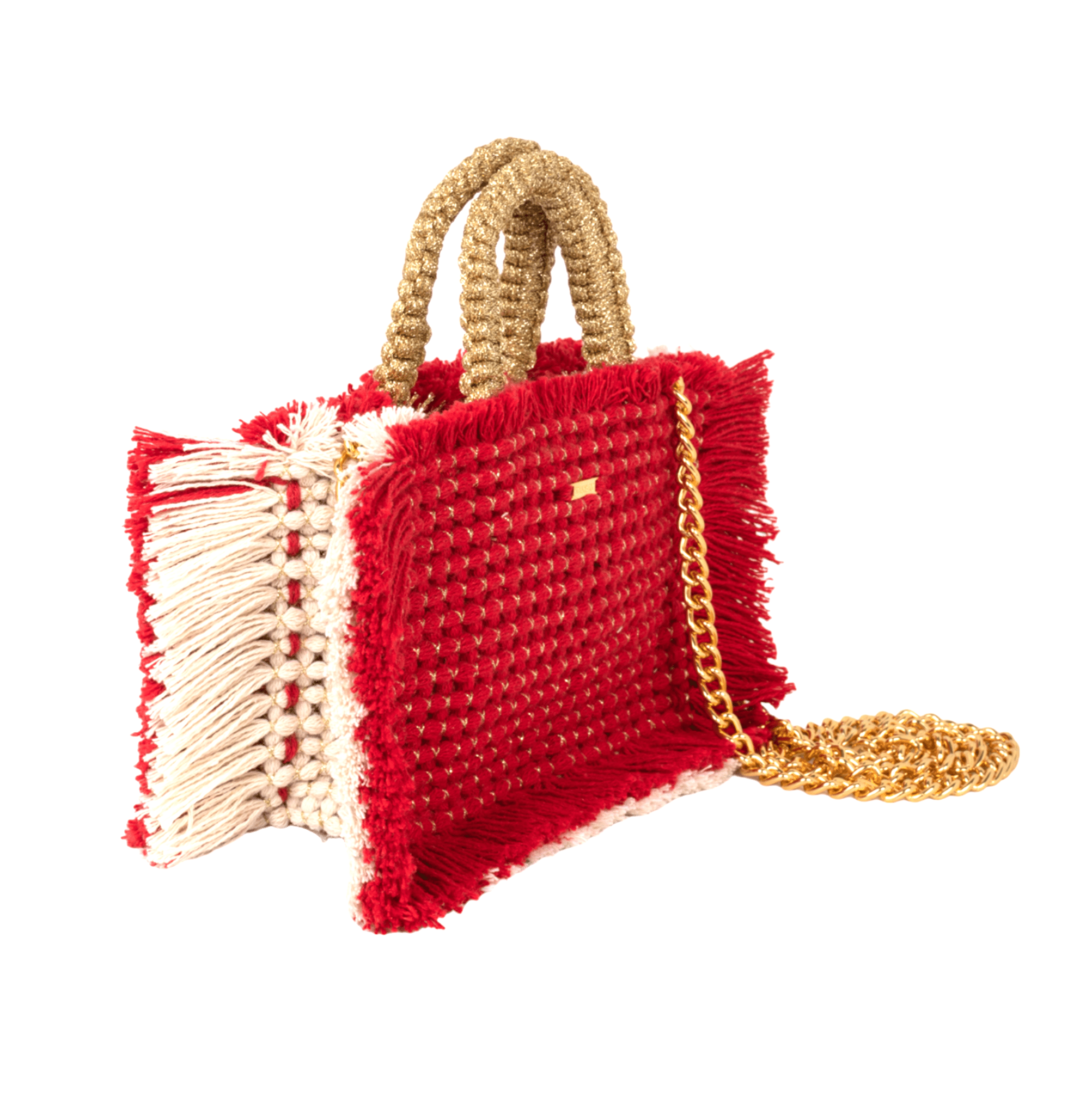 Gossypium Tote Small #2 - Red & Buttercream Shoulder & Crossbody Bags TARBAY