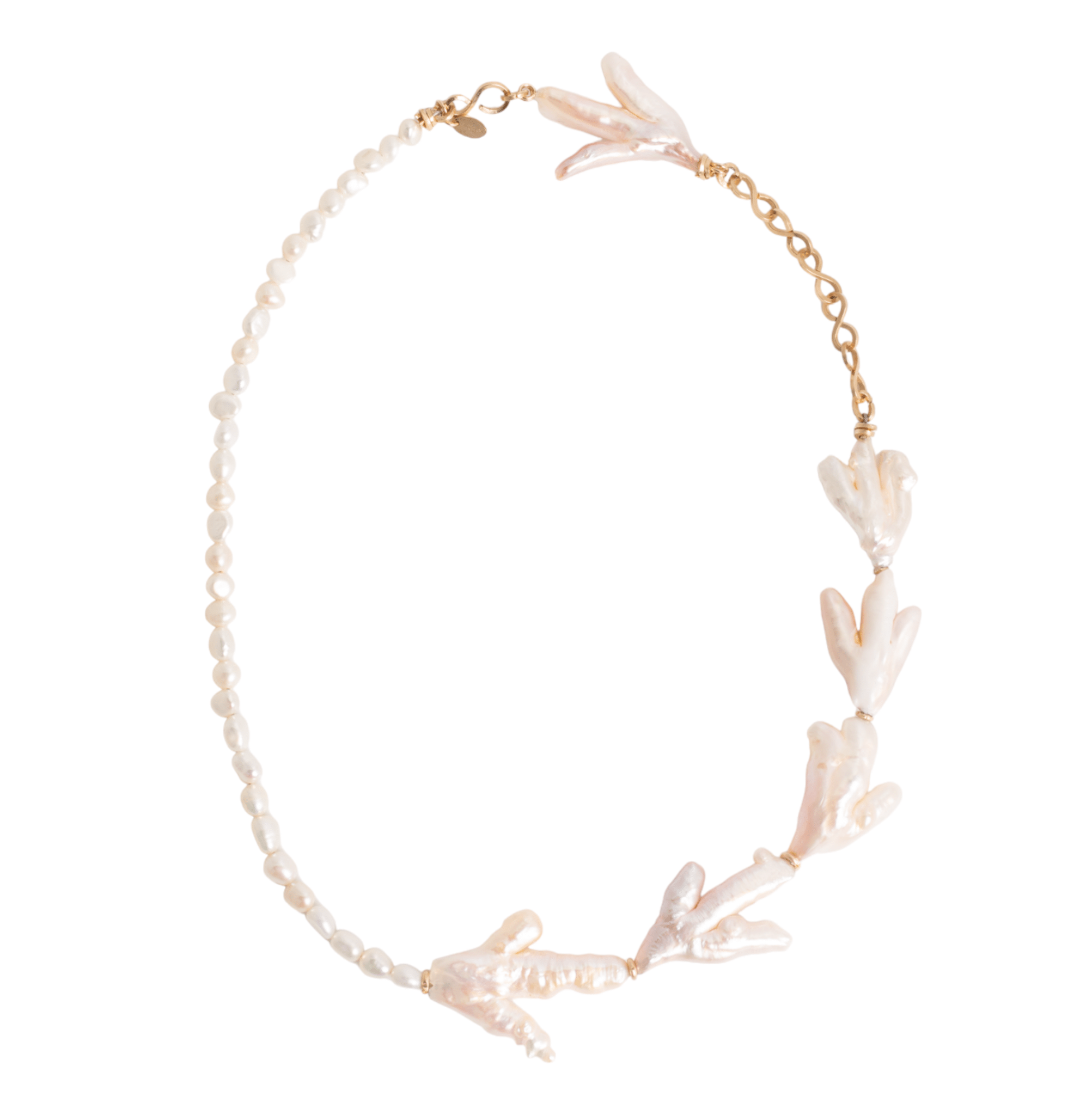 Moss Necklace #1 - Salmon Pearl Necklaces TARBAY