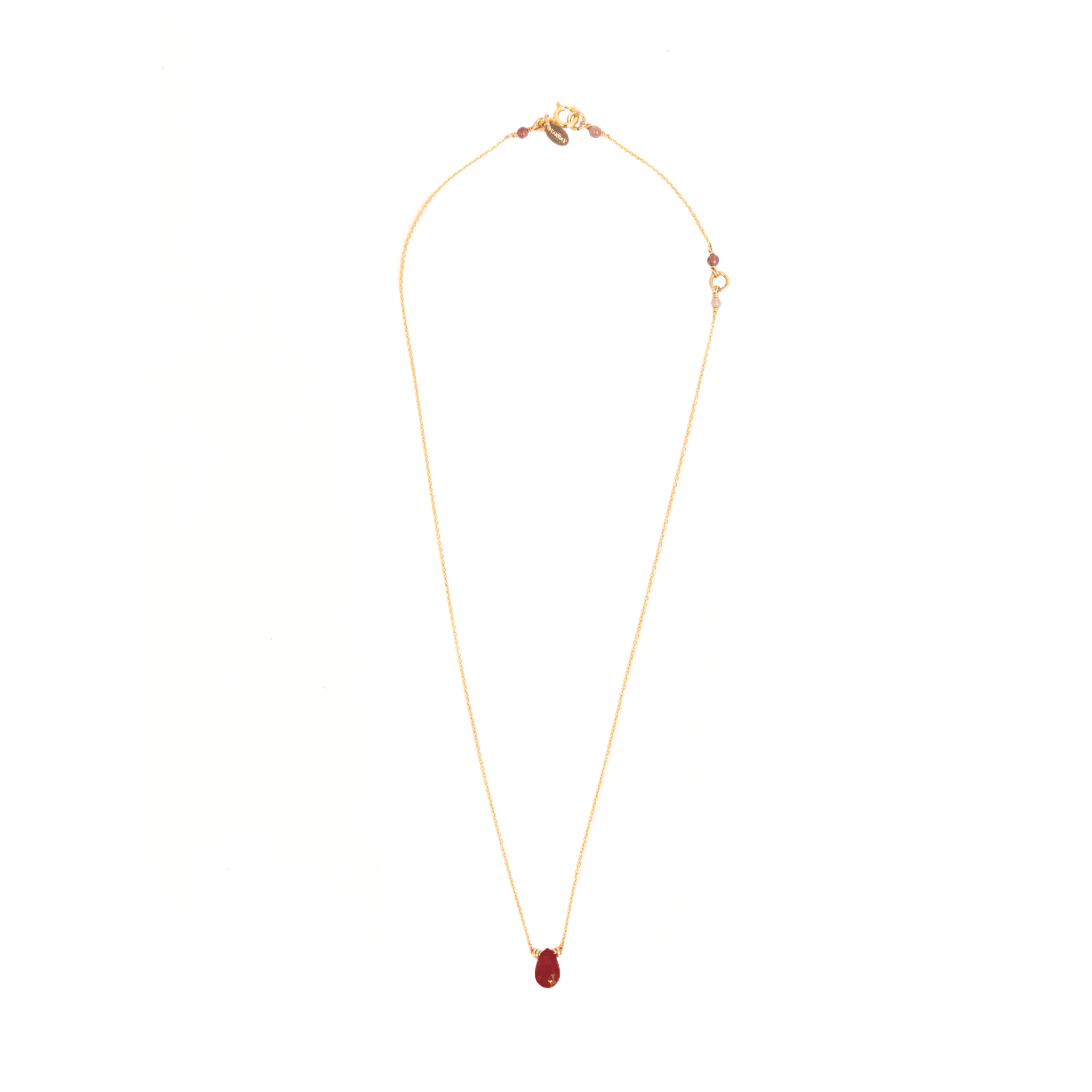 Gem Pendant Necklace (10mm) - Garnet Necklaces TARBAY