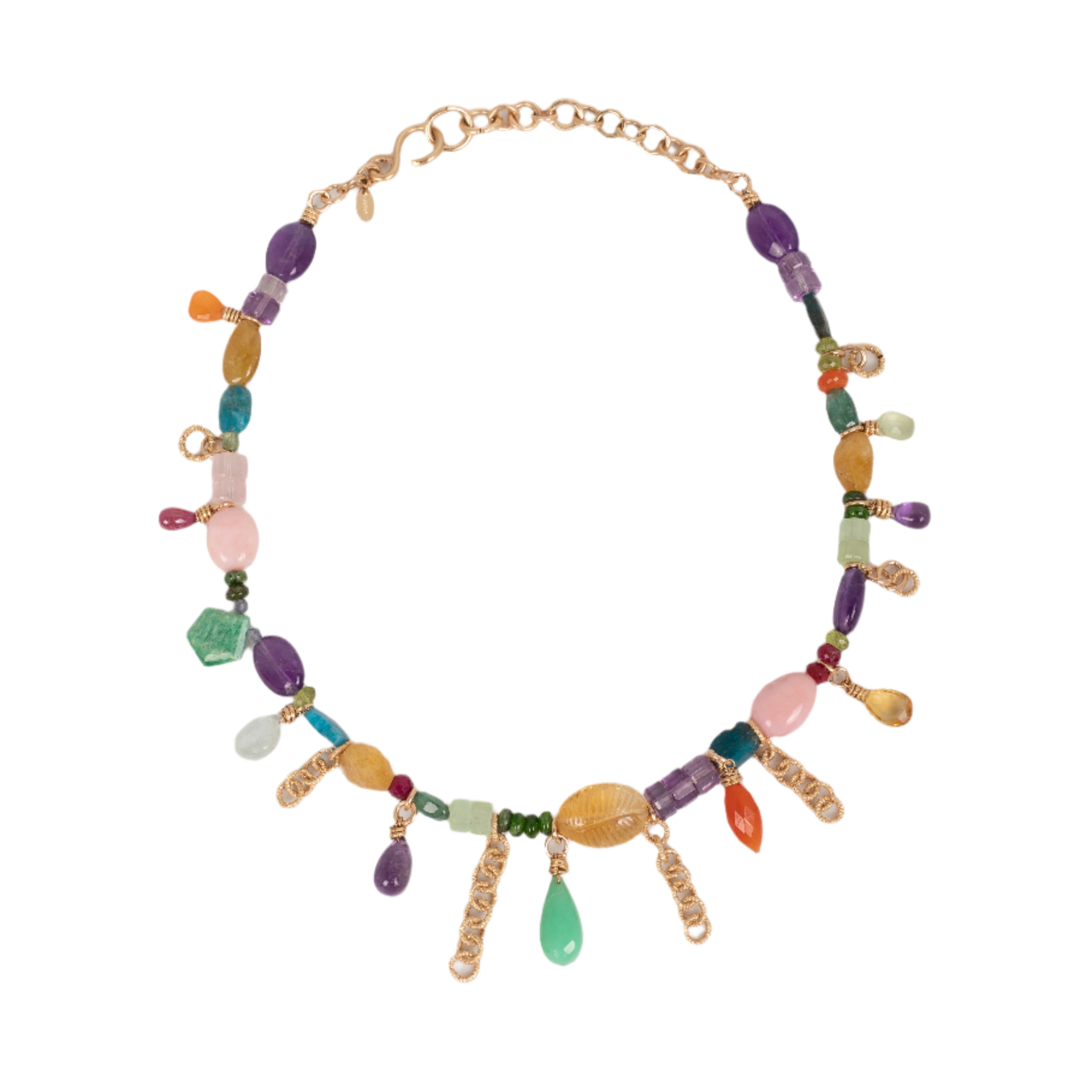 Charm Necklace #1 - Fructalia Mix Gems & 14K Gold-Filled Necklaces TARBAY